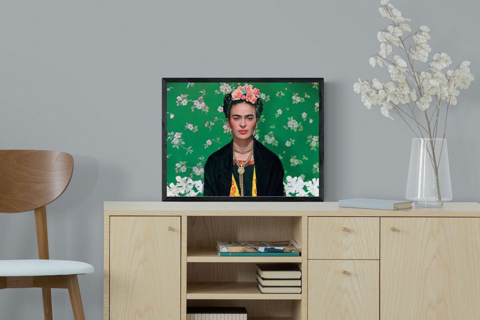 Fabulous Frida-Wall_Art-60 x 45cm-Mounted Canvas-Black-Pixalot