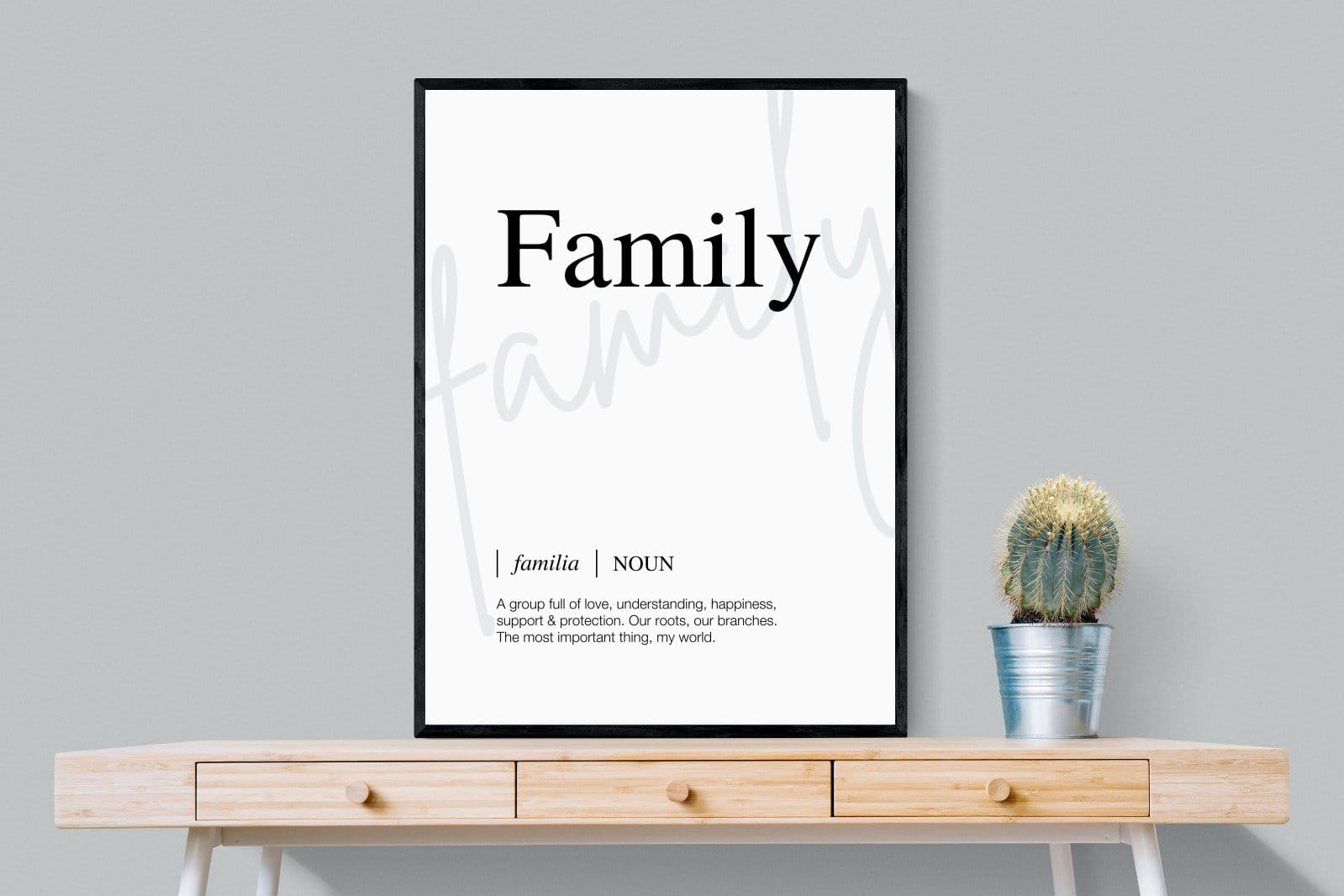 Familia-Wall_Art-75 x 100cm-Mounted Canvas-Black-Pixalot