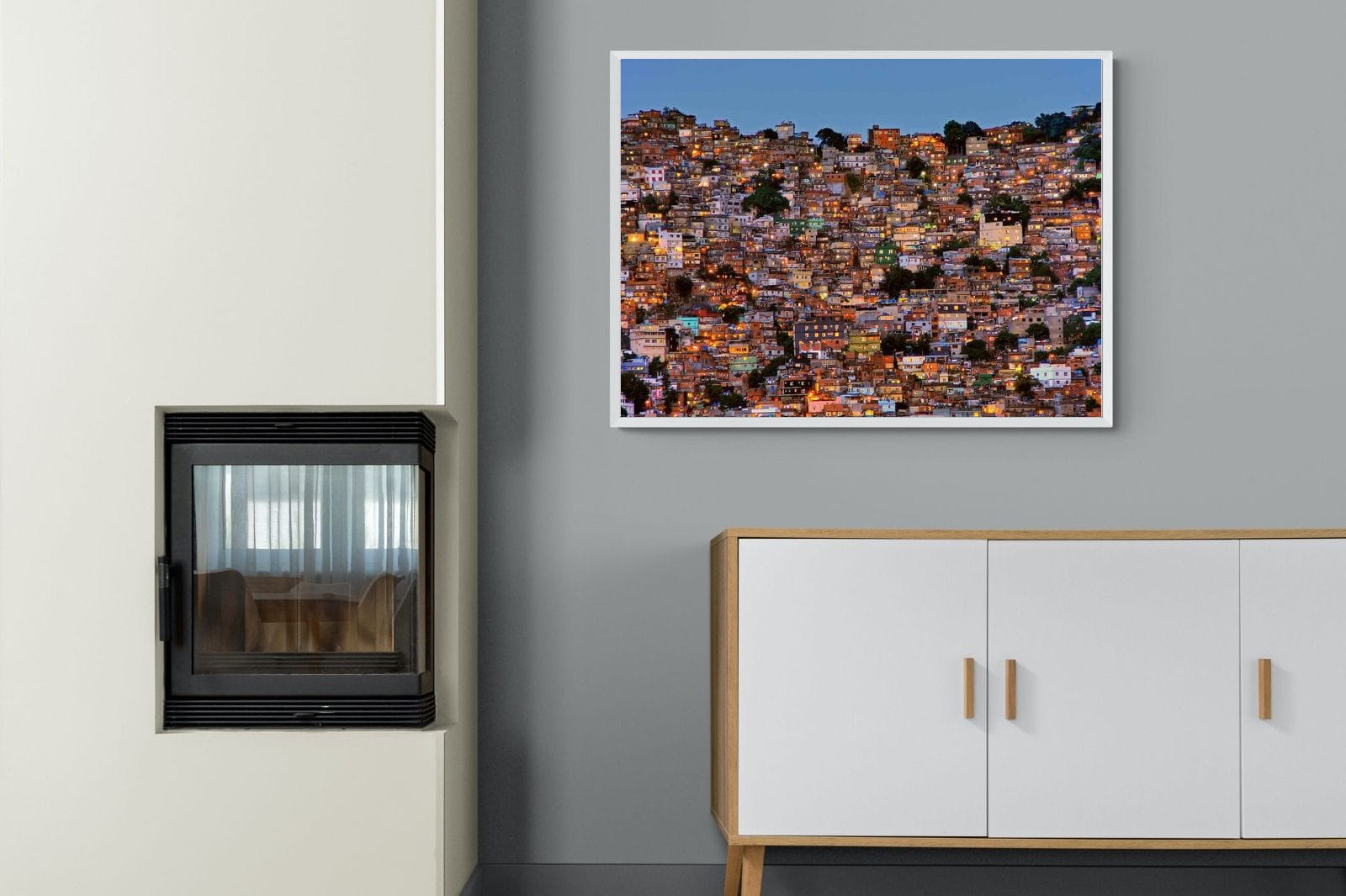 Favela da Rocinha-Wall_Art-100 x 75cm-Mounted Canvas-White-Pixalot