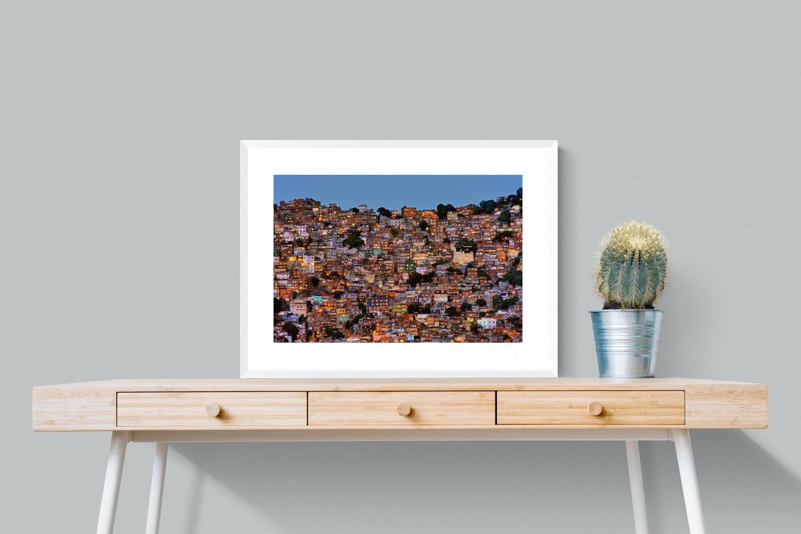 Favela da Rocinha-Wall_Art-80 x 60cm-Framed Print-White-Pixalot