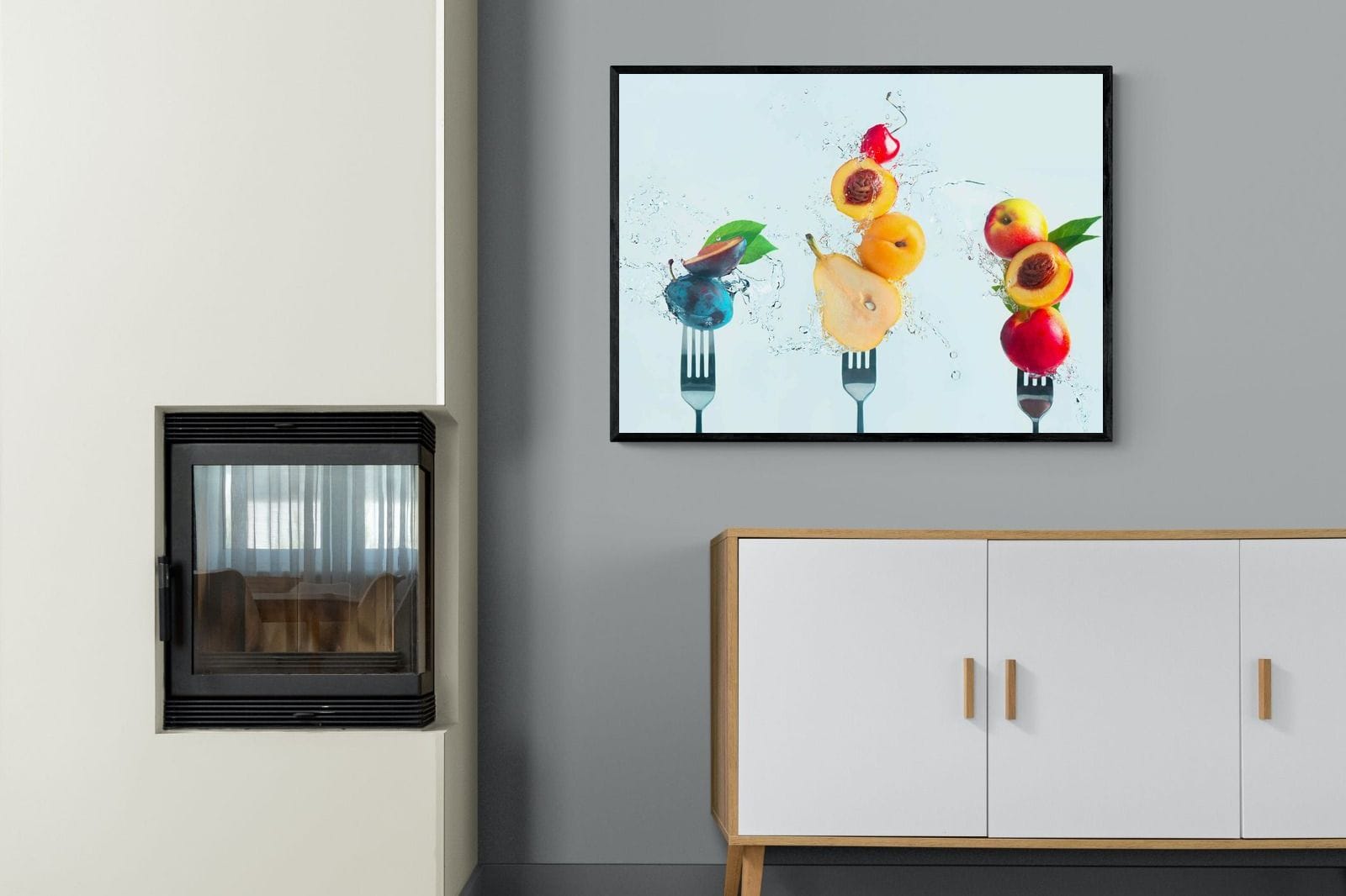 Fruit Salad-Wall_Art-100 x 75cm-Mounted Canvas-Black-Pixalot