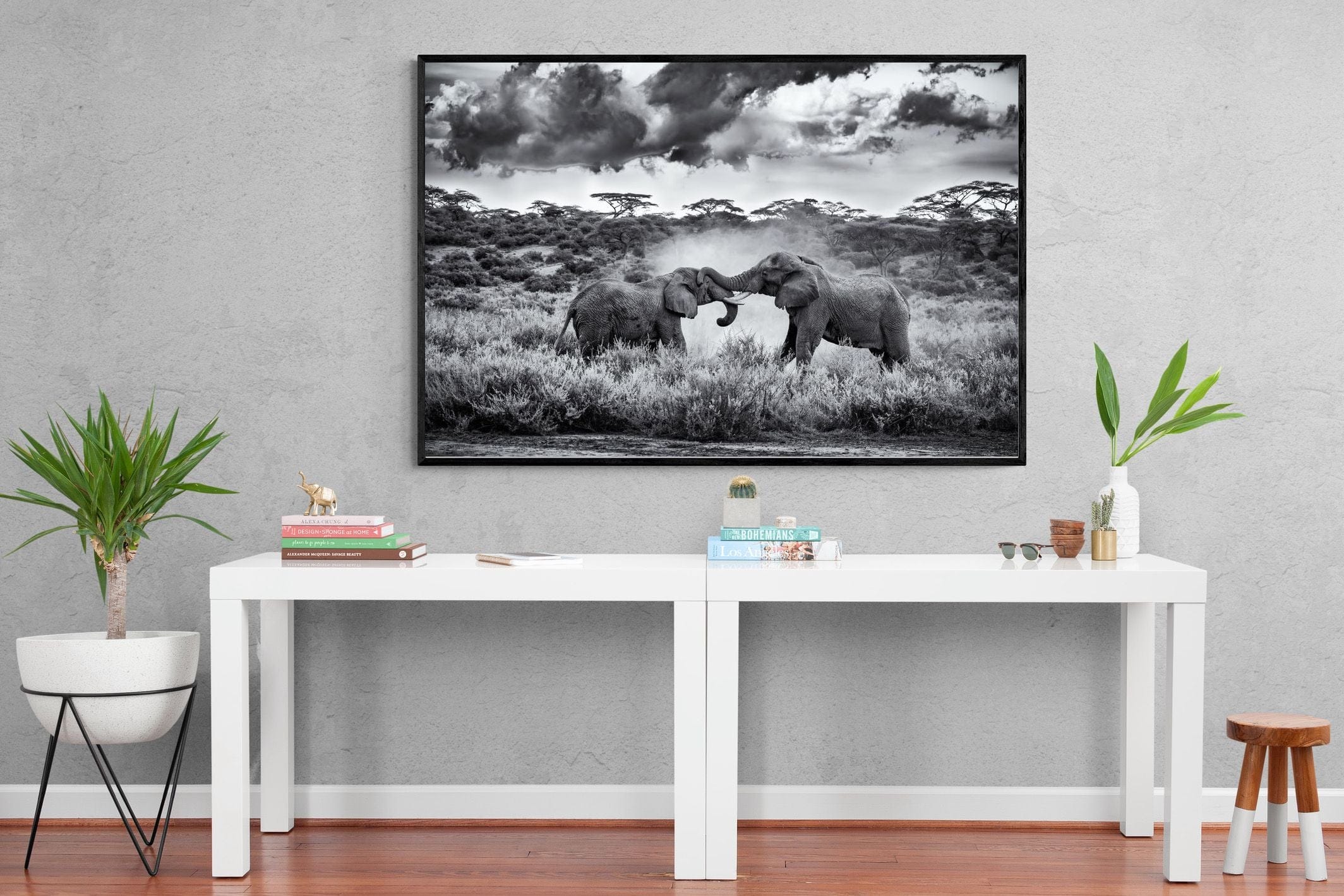 Giants-Wall_Art-150 x 100cm-Mounted Canvas-Black-Pixalot