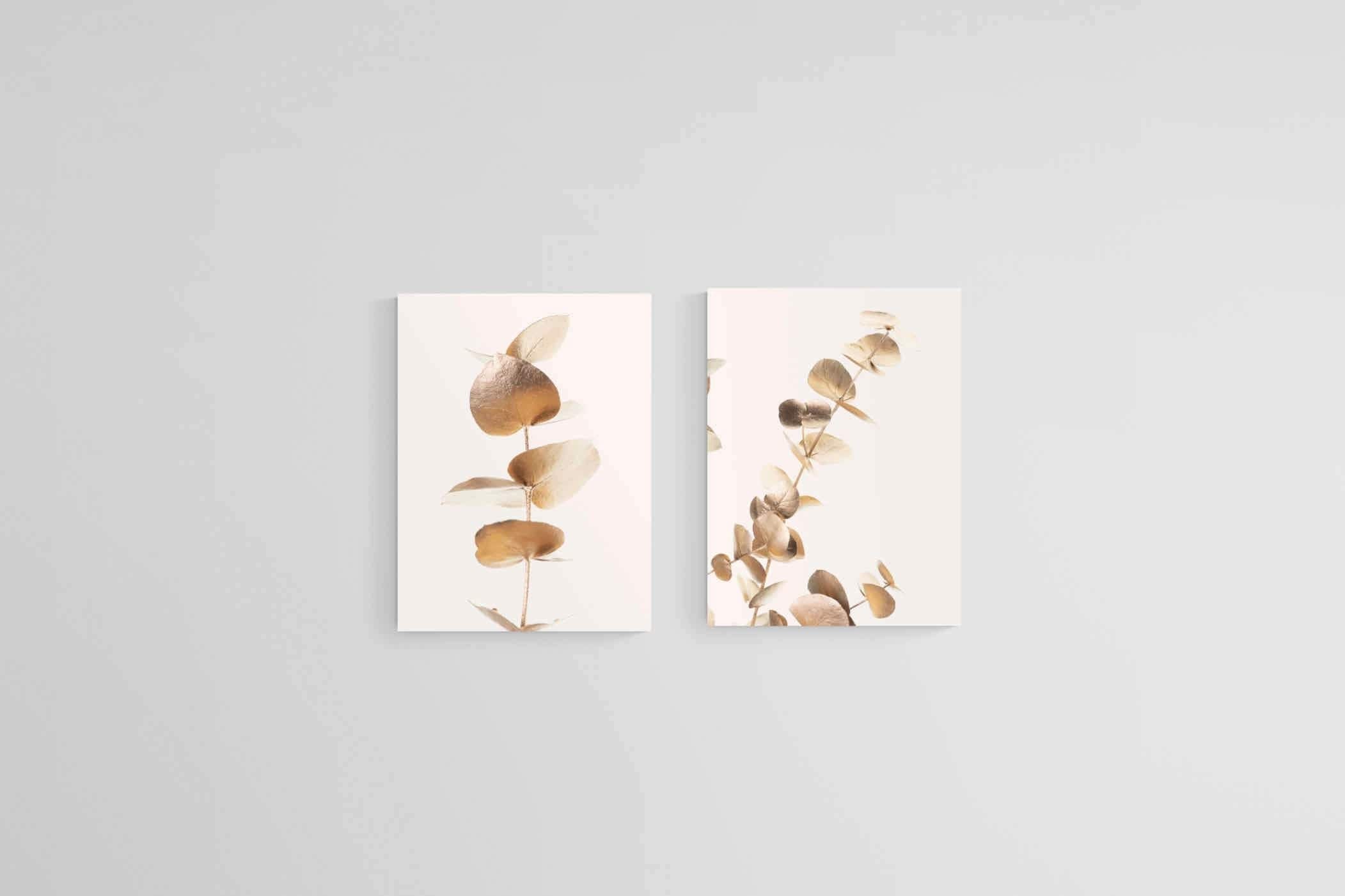 Golden Eucalyptus Set-Wall_Art-45 x 60cm (x2)-Mounted Canvas-No Frame-Pixalot