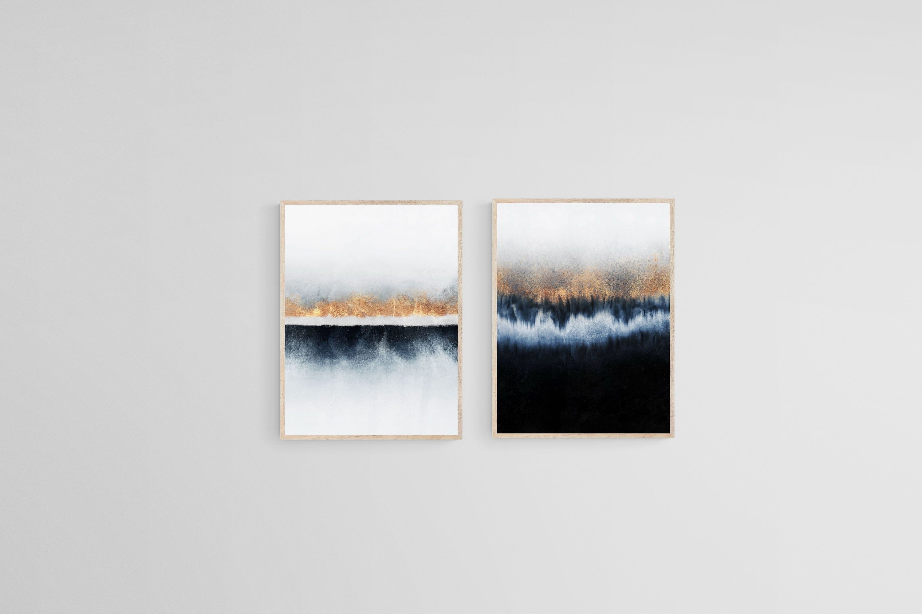 Golden Horizons Set-Wall_Art-45 x 60cm (x2)-Mounted Canvas-Wood-Pixalot