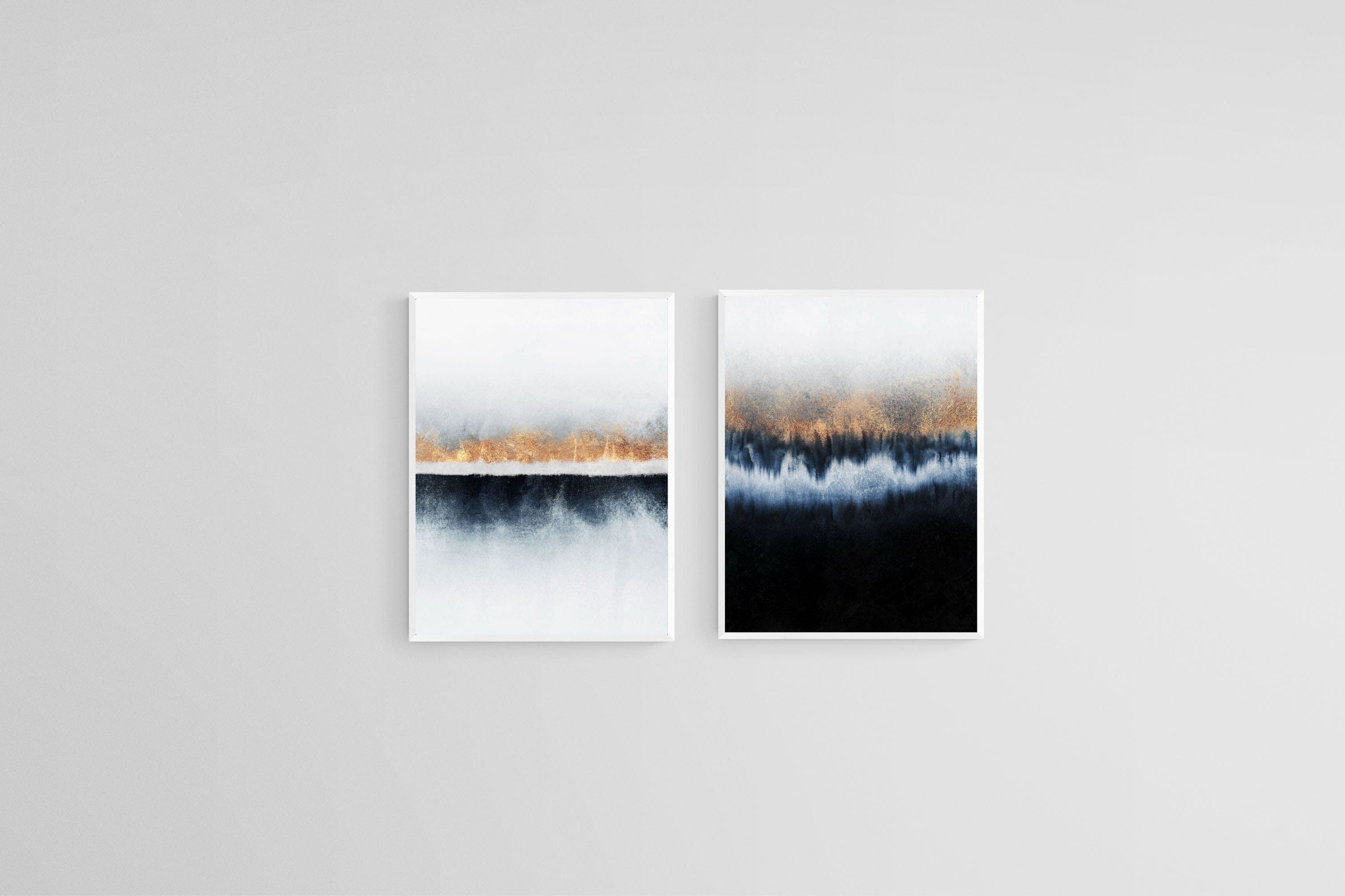 Golden Horizons Set-Wall_Art-45 x 60cm (x2)-Mounted Canvas-White-Pixalot