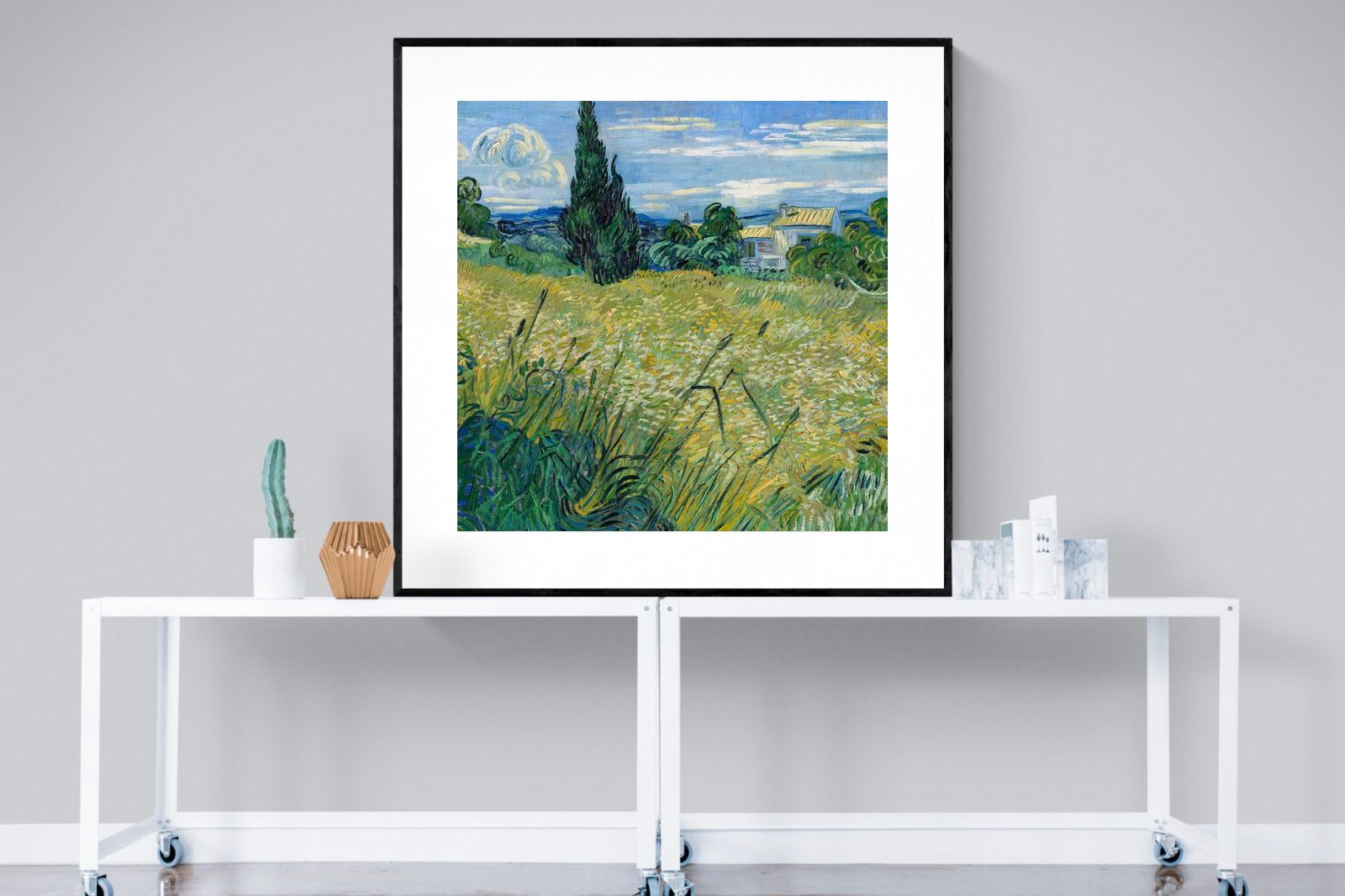 Pixalot Green Wheat Field with Cypress