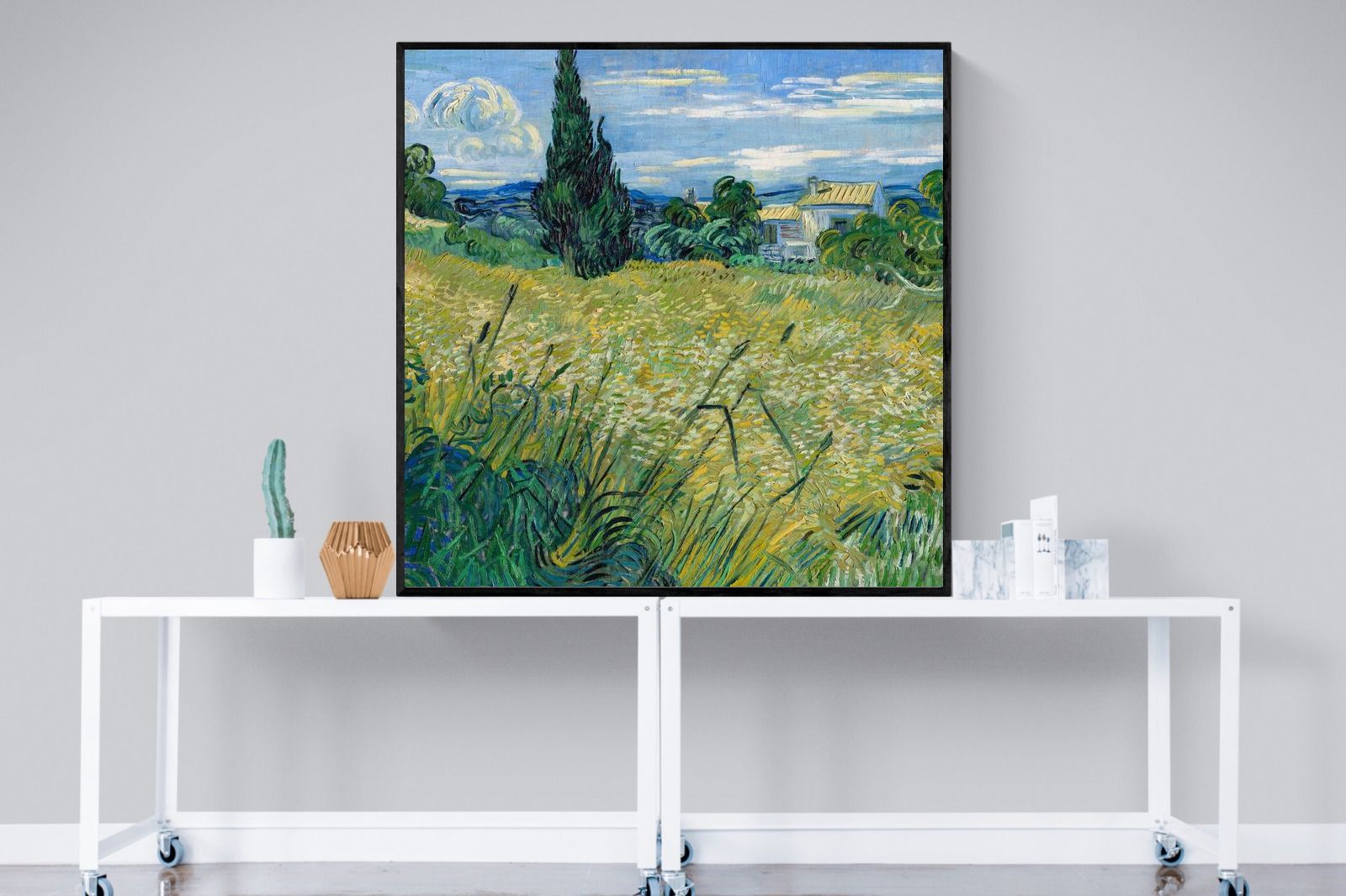 Pixalot Green Wheat Field with Cypress