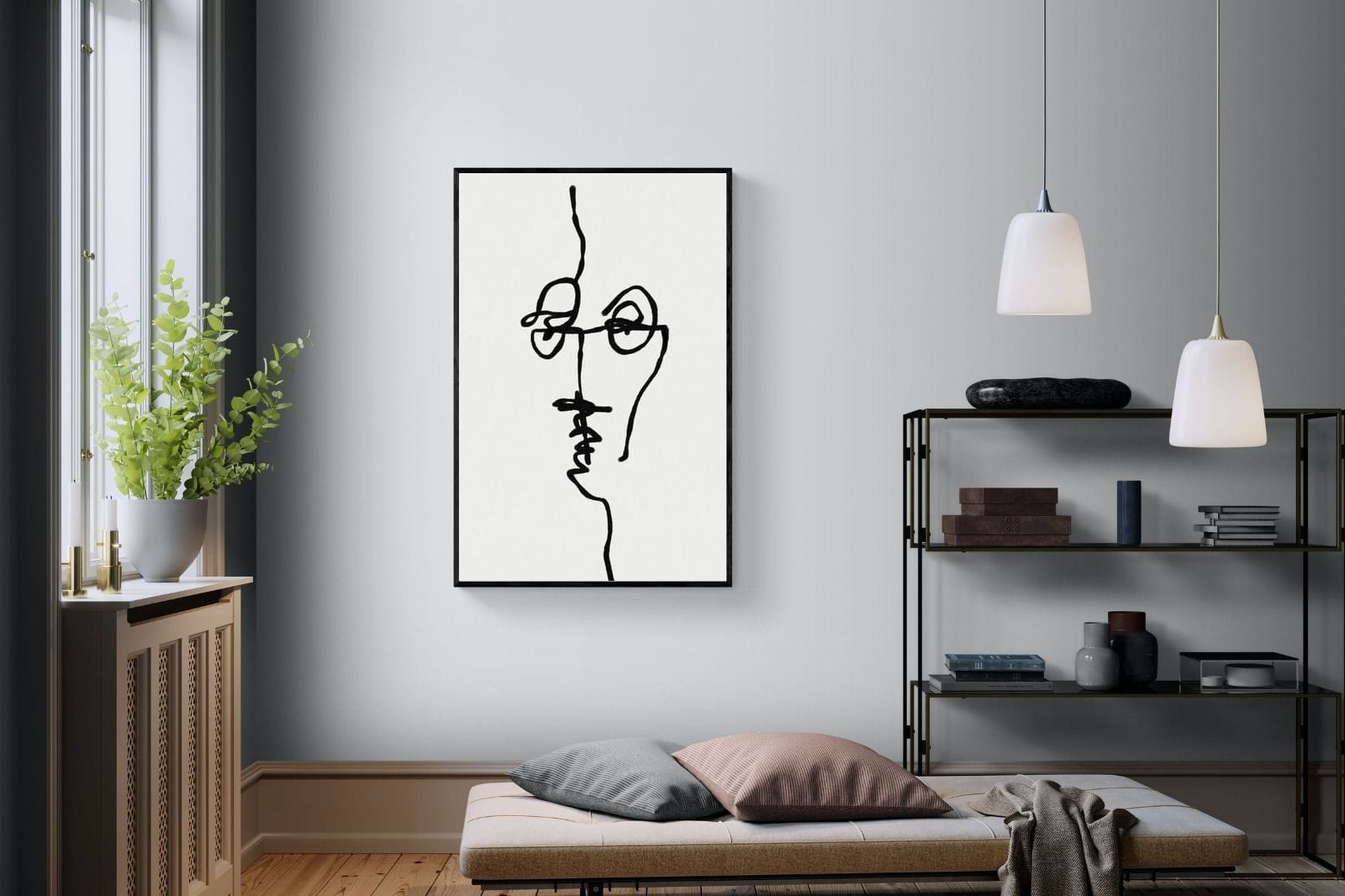 Her-Wall_Art-100 x 150cm-Mounted Canvas-Black-Pixalot