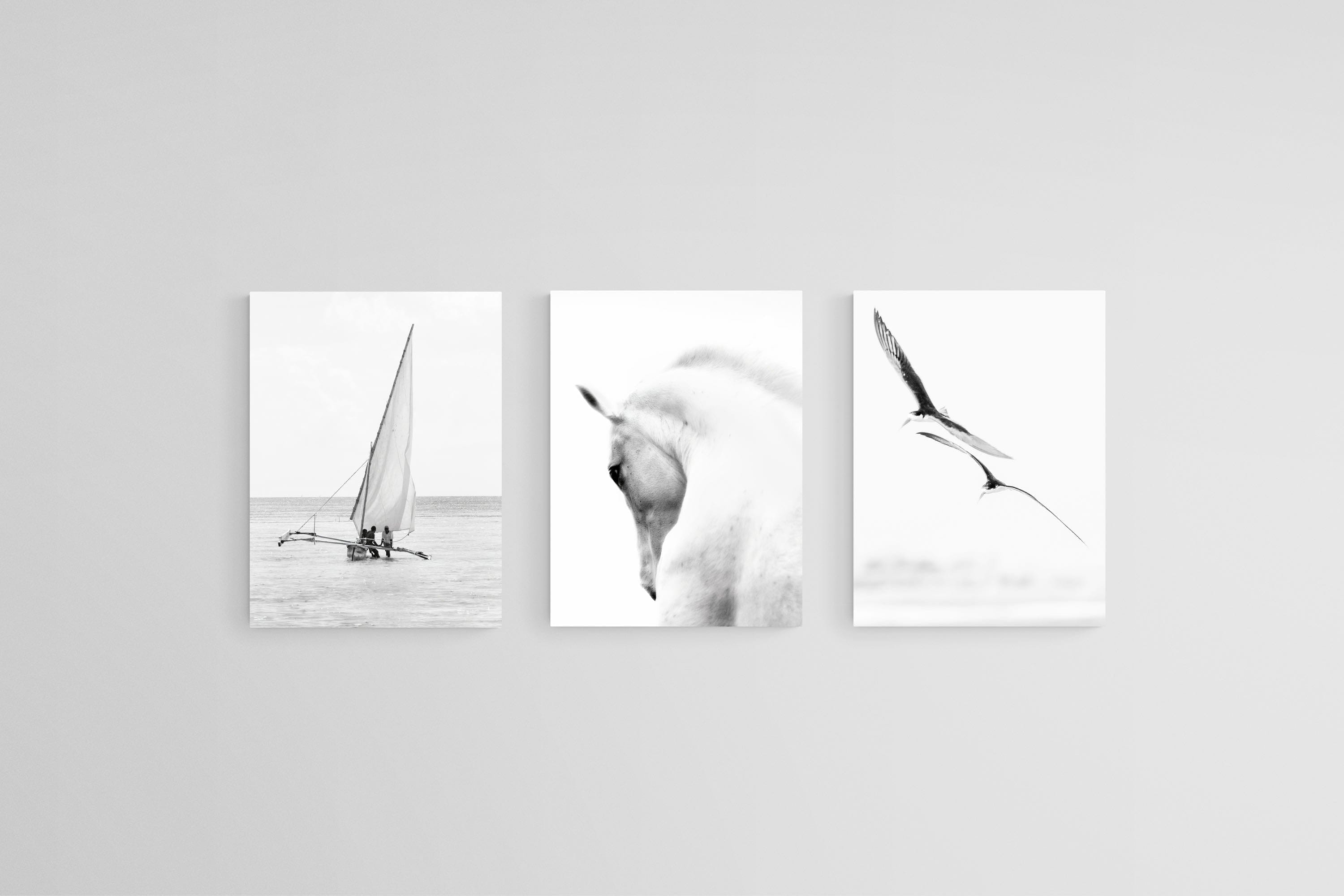 High Key Set-Wall_Art-45 x 60cm (x3)-Mounted Canvas-No Frame-Pixalot