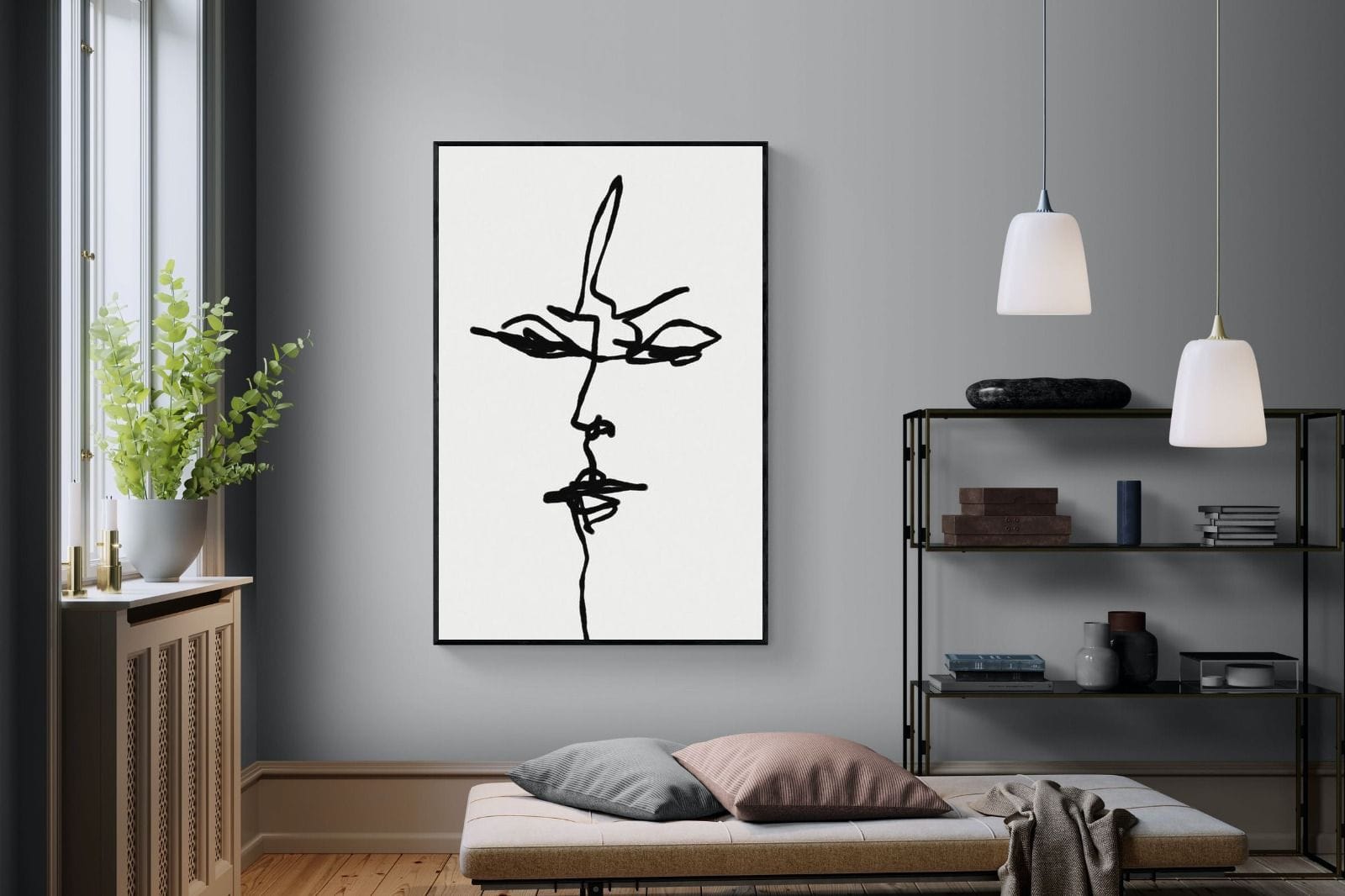 Him-Wall_Art-120 x 180cm-Mounted Canvas-Black-Pixalot