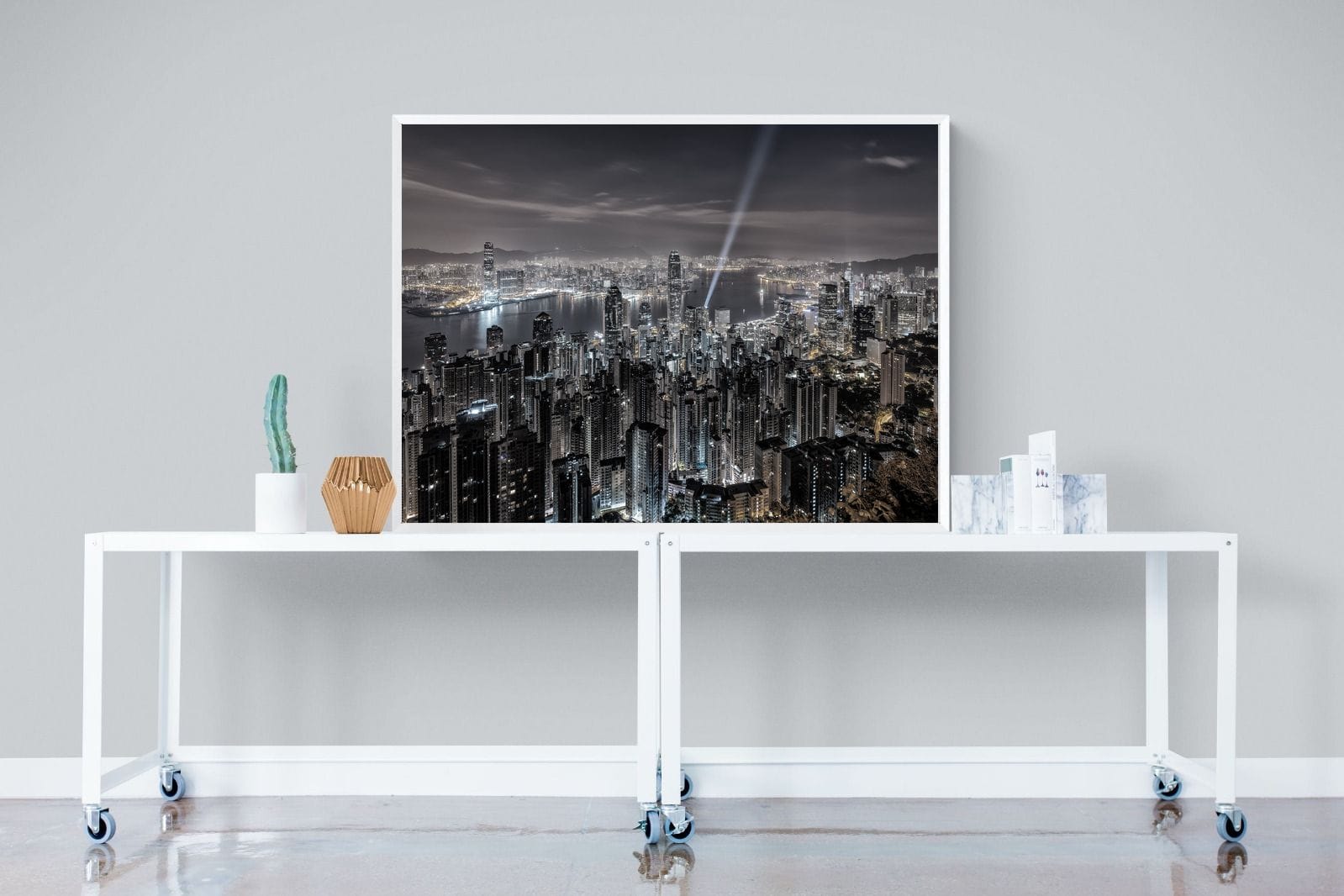 Hong Kong Harbour-Wall_Art-120 x 90cm-Mounted Canvas-White-Pixalot