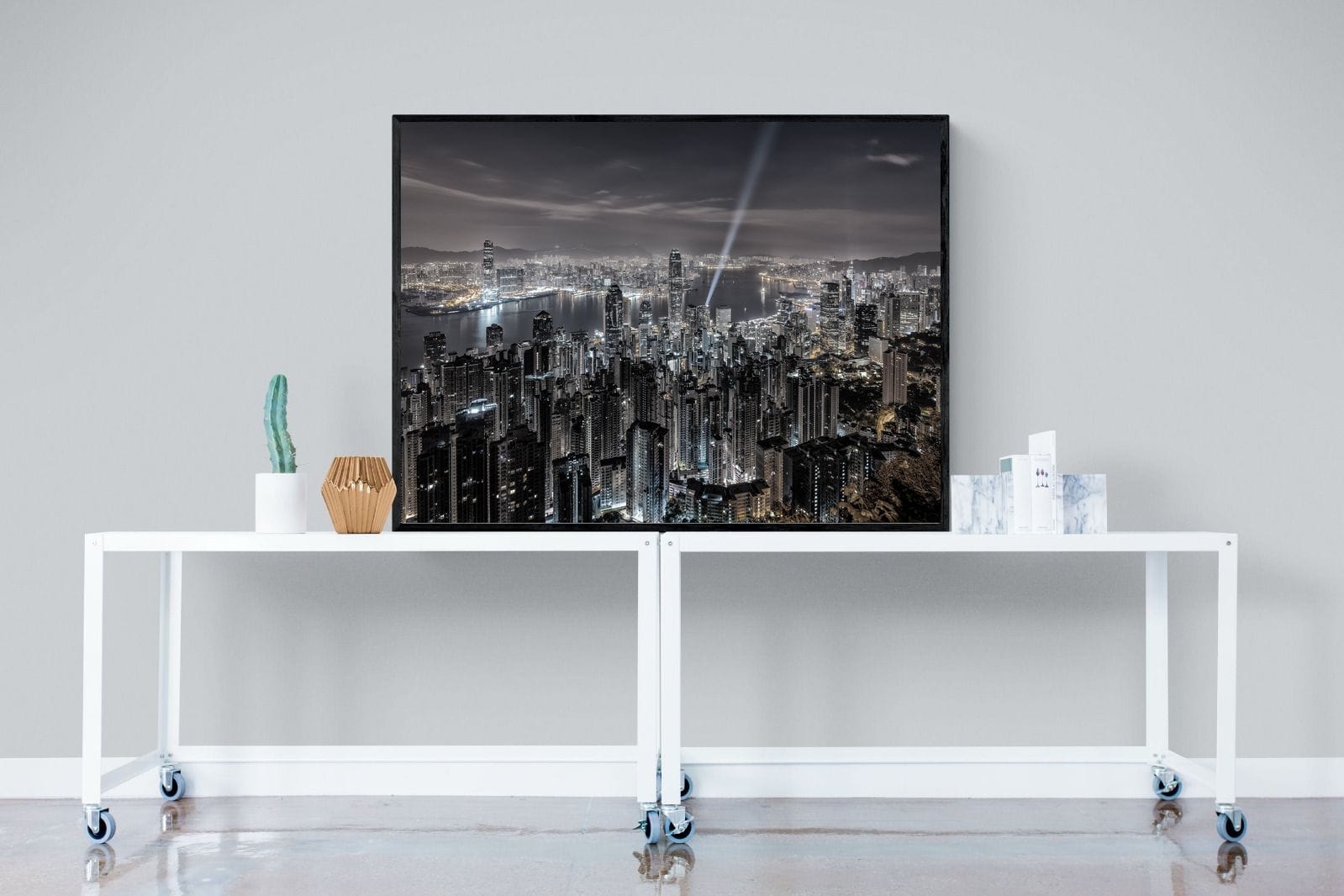 Hong Kong Harbour-Wall_Art-120 x 90cm-Mounted Canvas-Black-Pixalot