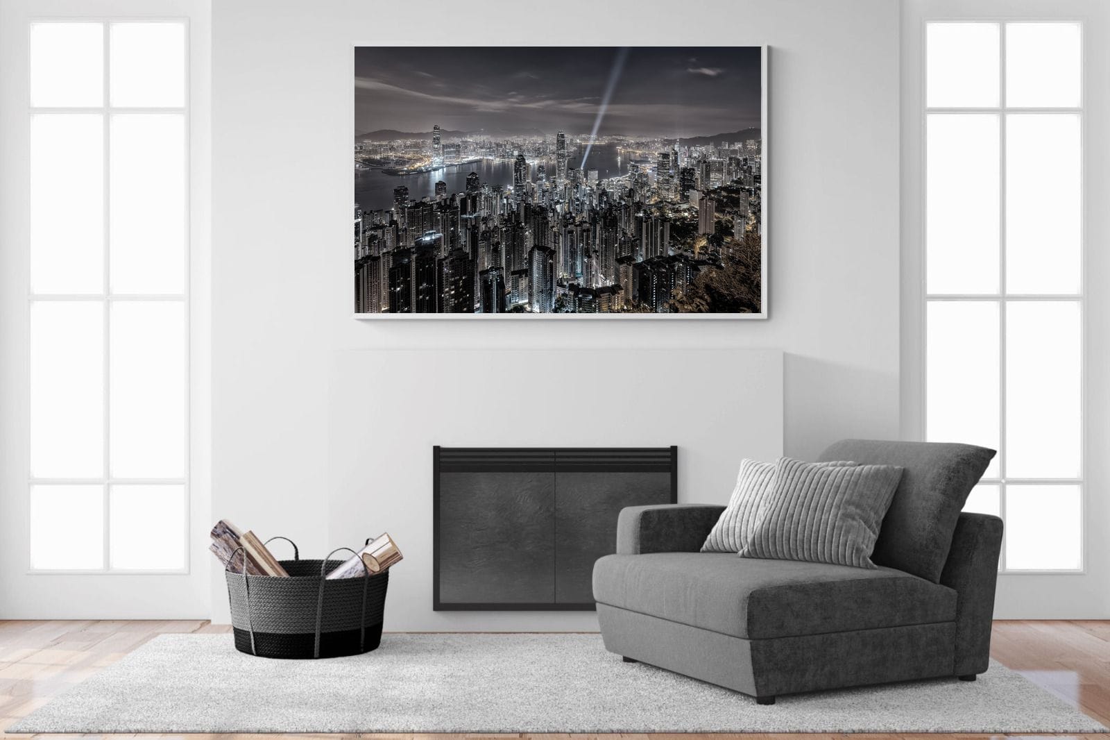 Hong Kong Harbour-Wall_Art-150 x 100cm-Mounted Canvas-White-Pixalot