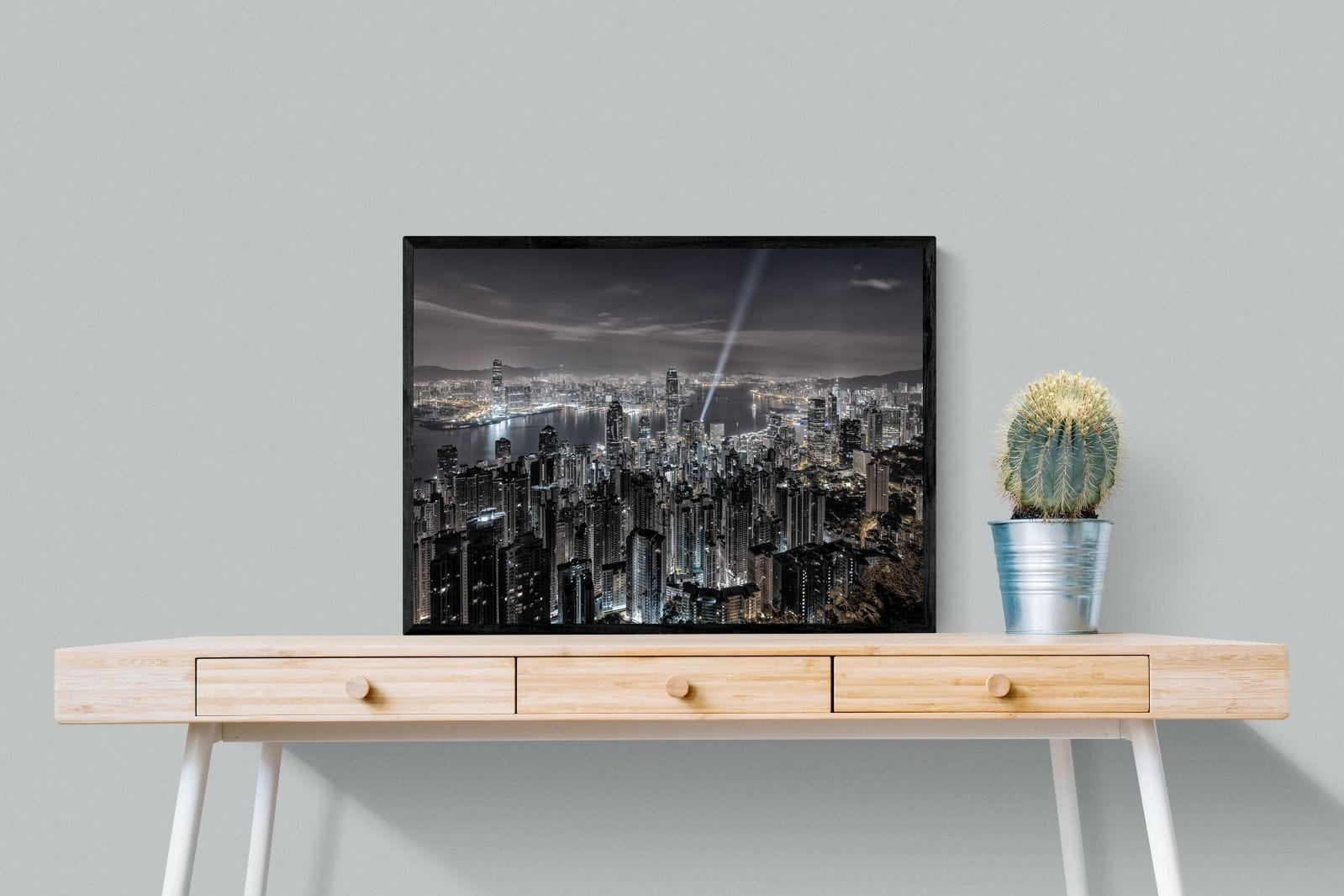 Hong Kong Harbour-Wall_Art-80 x 60cm-Mounted Canvas-Black-Pixalot