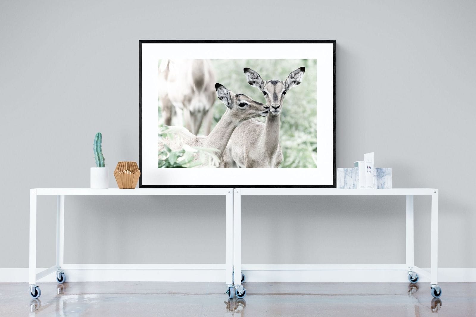 Impala Kisses-Wall_Art-120 x 90cm-Framed Print-Black-Pixalot