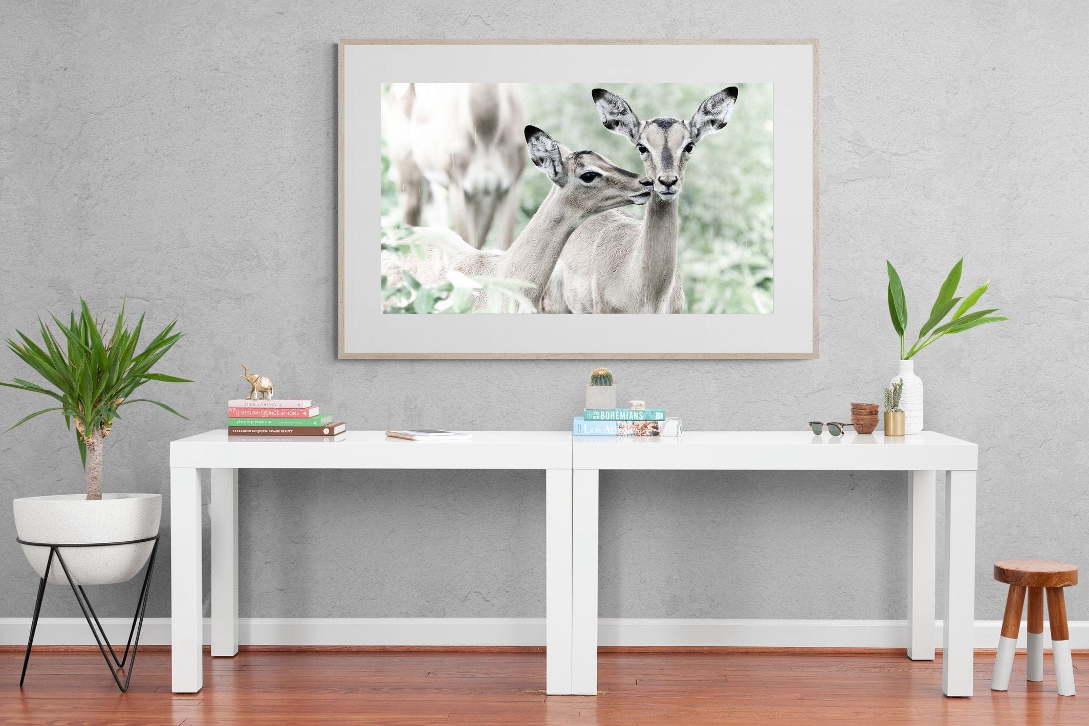 Impala Kisses-Wall_Art-150 x 100cm-Framed Print-Wood-Pixalot