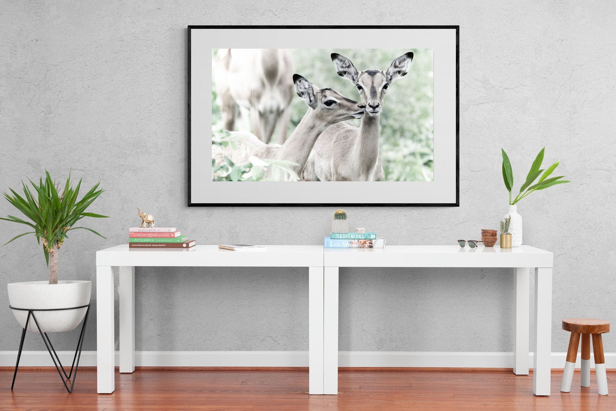 Impala Kisses-Wall_Art-150 x 100cm-Framed Print-Black-Pixalot