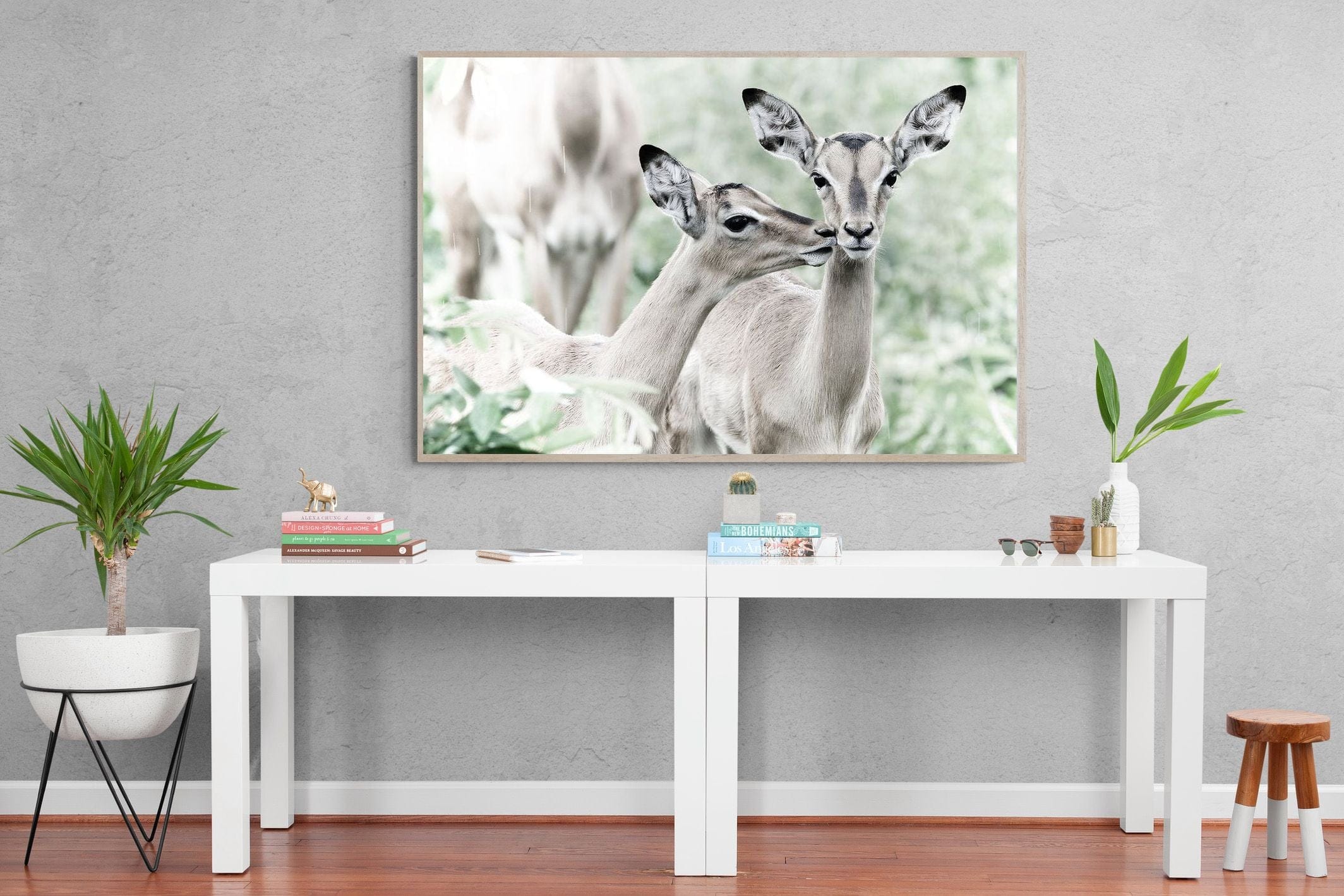 Impala Kisses-Wall_Art-150 x 100cm-Mounted Canvas-Wood-Pixalot