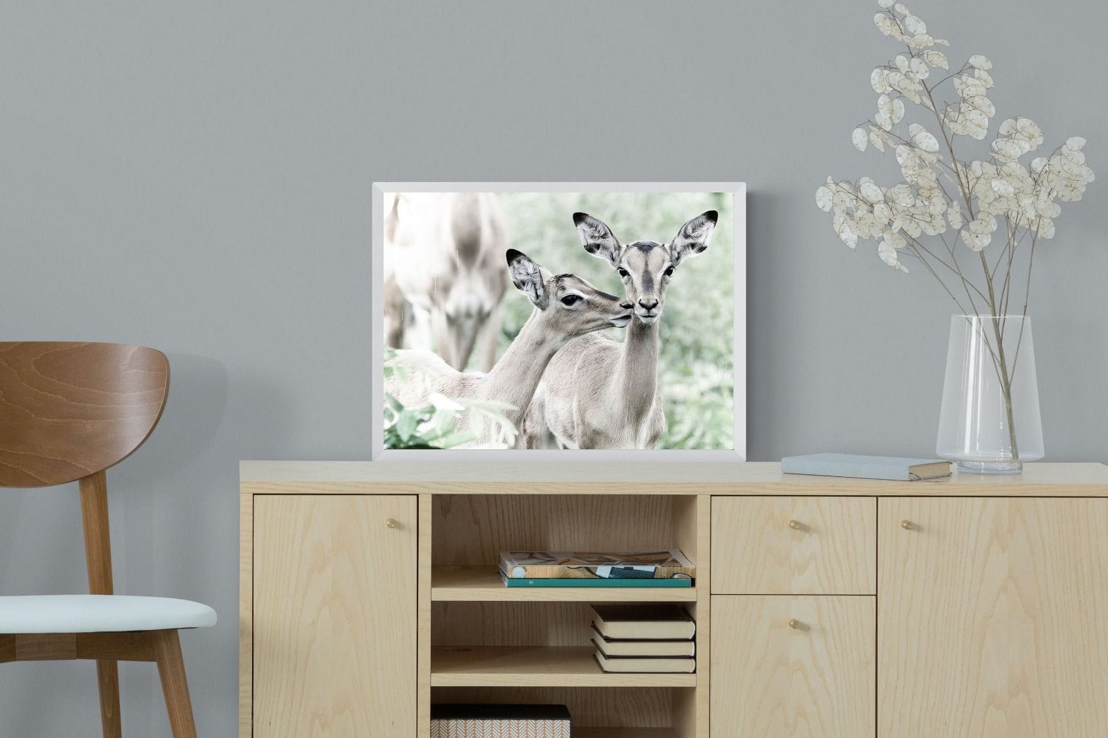 Impala Kisses-Wall_Art-60 x 45cm-Mounted Canvas-White-Pixalot