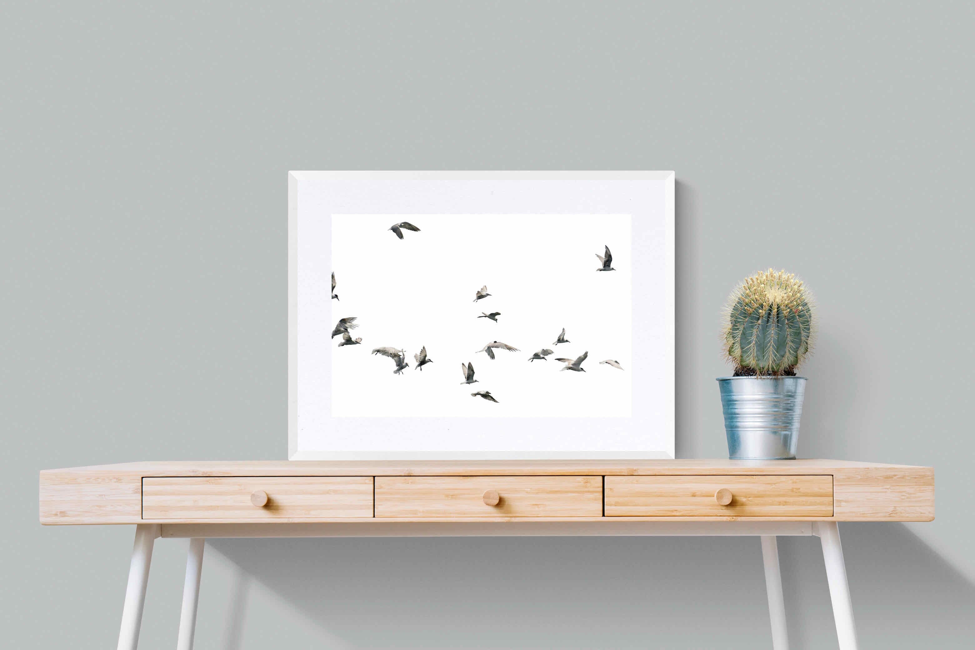 In Flight-Wall_Art-80 x 60cm-Framed Print-White-Pixalot