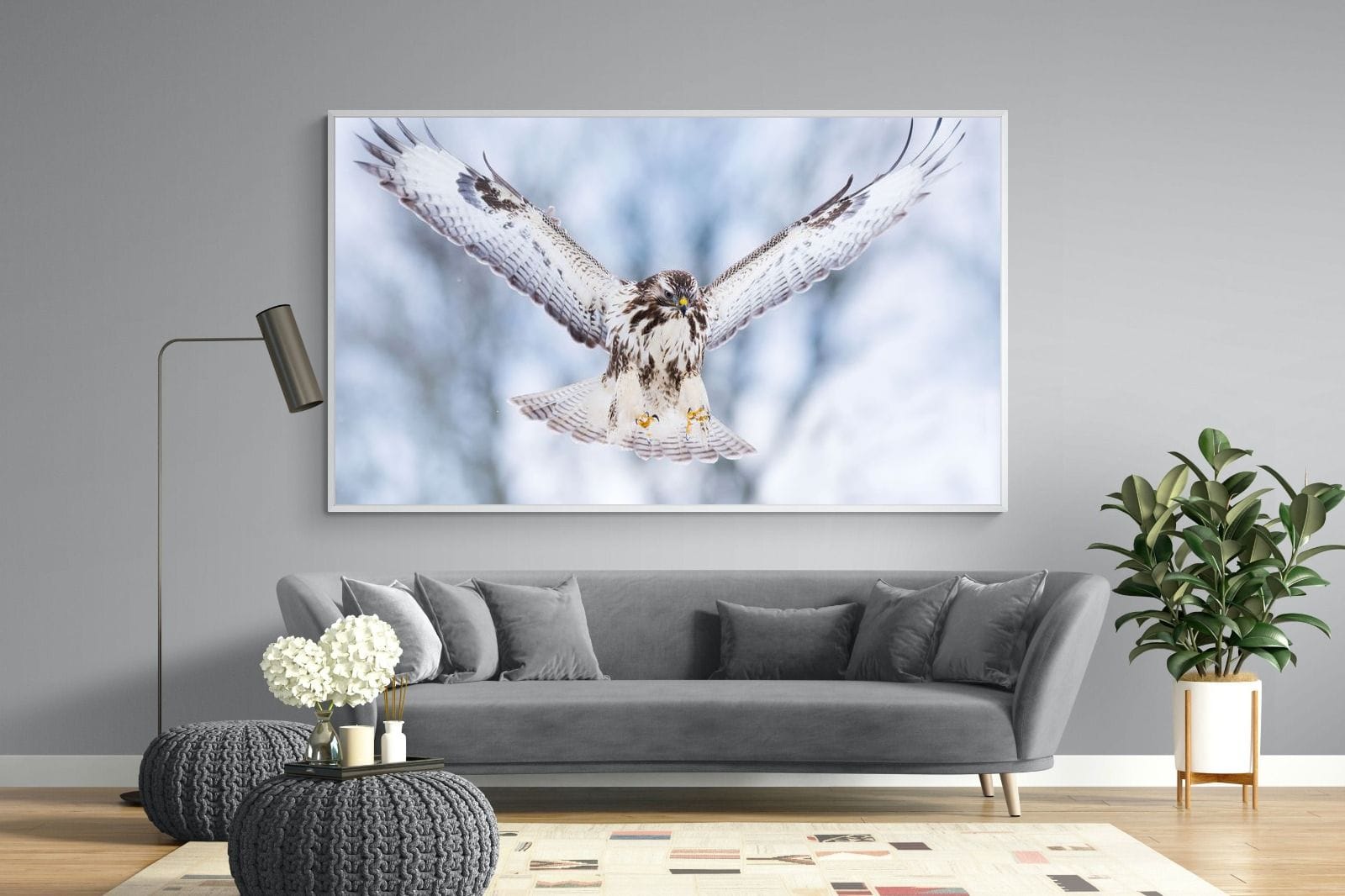 Jackal Buzzard-Wall_Art-220 x 130cm-Mounted Canvas-White-Pixalot