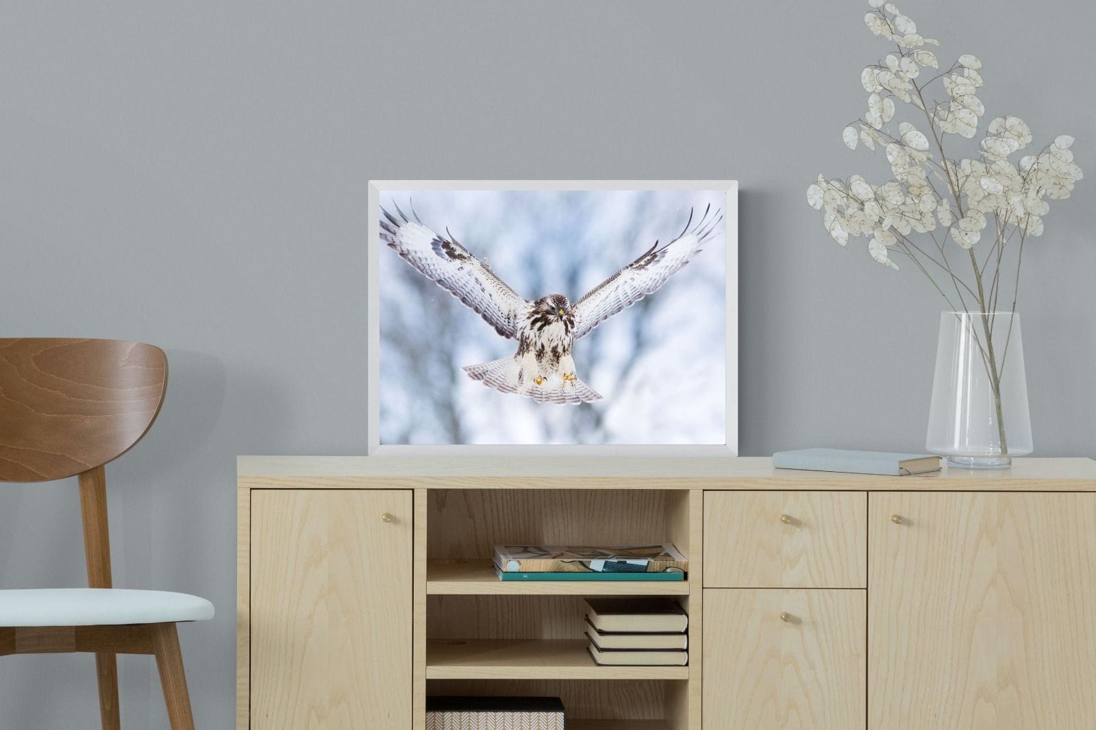 Jackal Buzzard-Wall_Art-60 x 45cm-Mounted Canvas-White-Pixalot