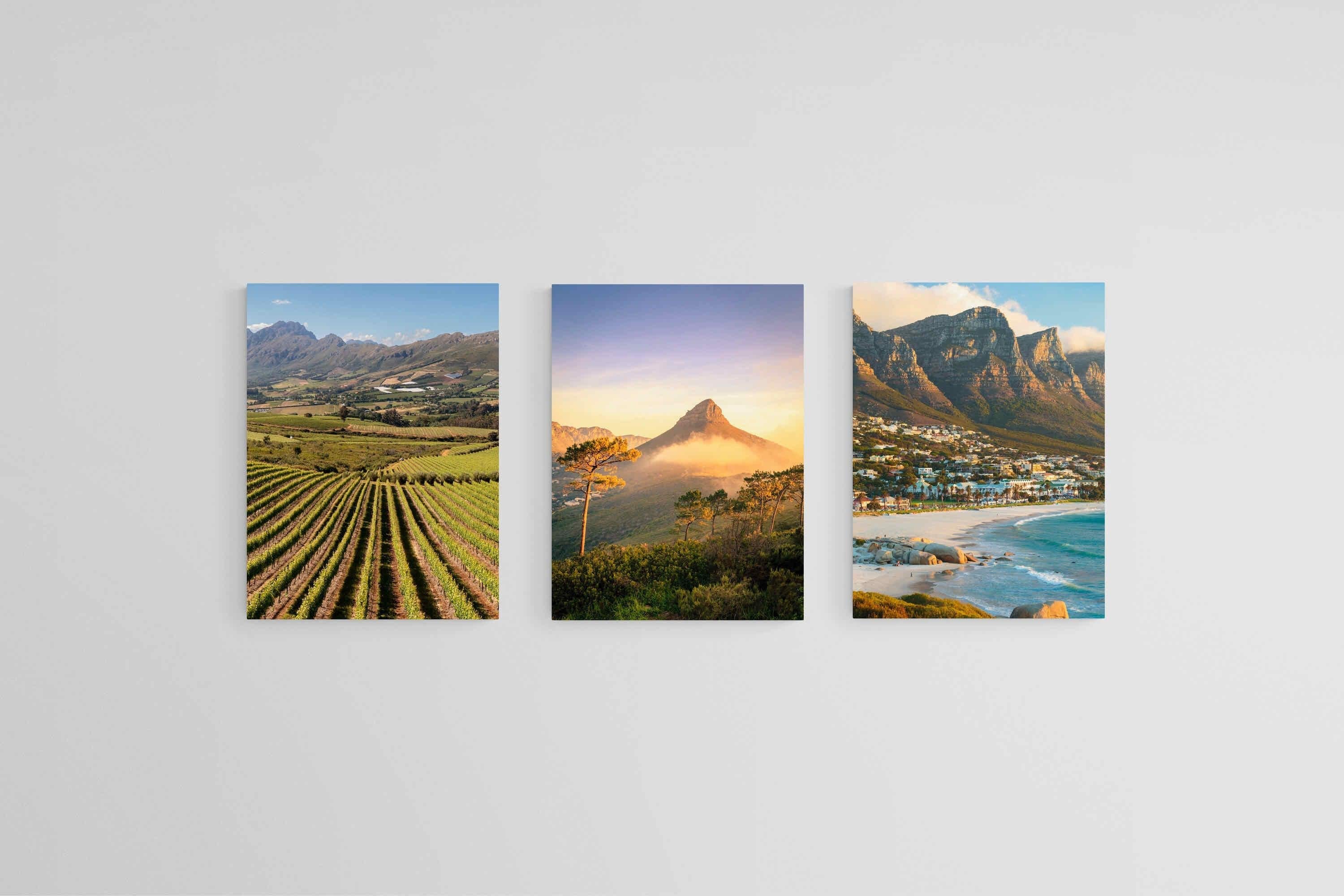 Kaapstad Set-Wall_Art-45 x 60cm (x3)-Mounted Canvas-No Frame-Pixalot