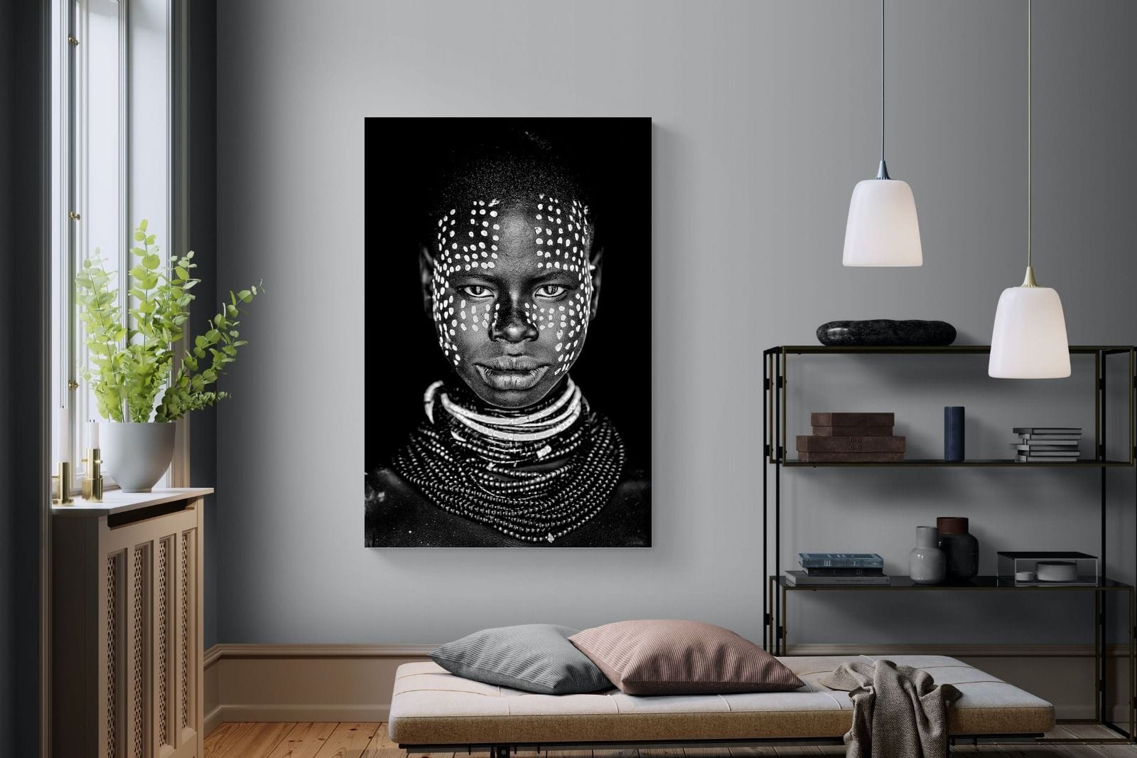 Karo Tribeswoman-Wall_Art-120 x 180cm-Mounted Canvas-No Frame-Pixalot