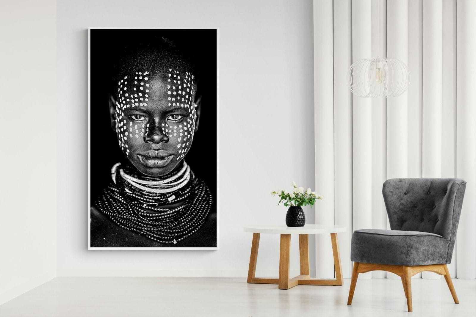 Karo Tribeswoman-Wall_Art-130 x 220cm-Mounted Canvas-White-Pixalot