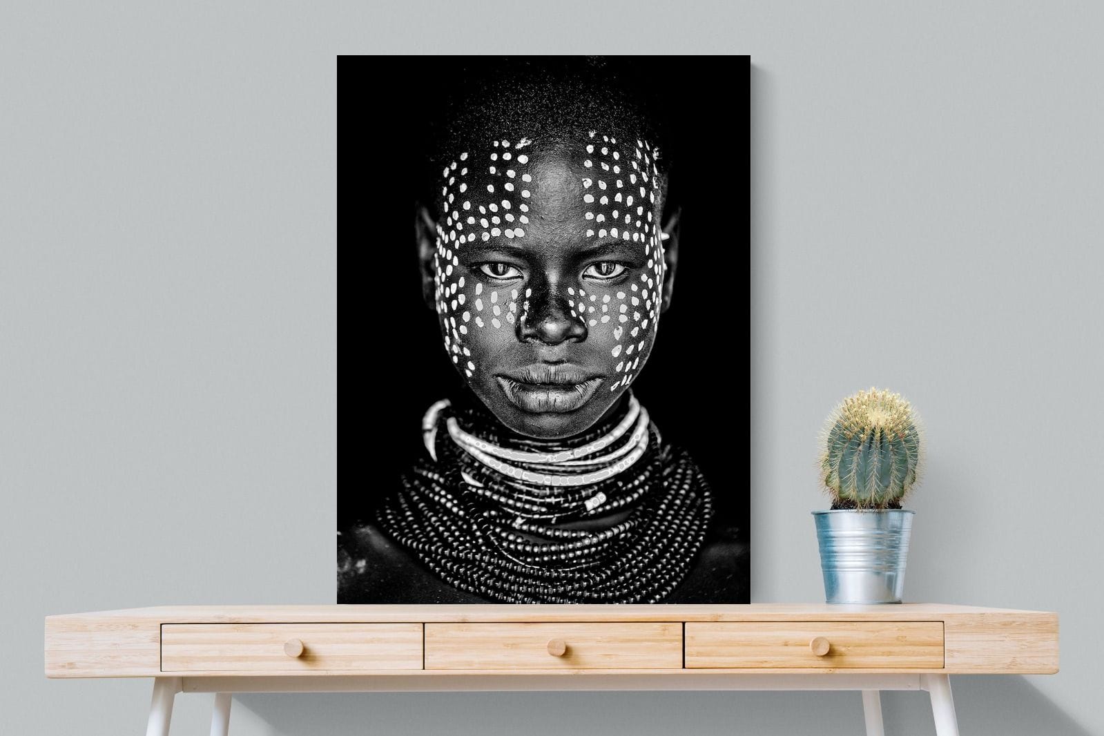 Karo Tribeswoman-Wall_Art-75 x 100cm-Mounted Canvas-No Frame-Pixalot