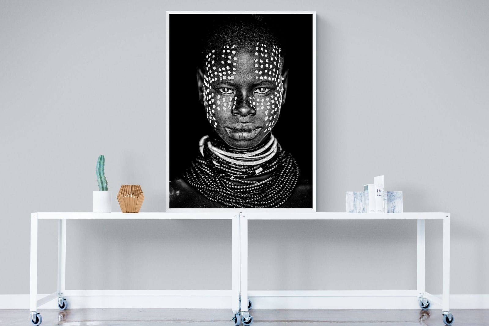 Karo Tribeswoman-Wall_Art-90 x 120cm-Mounted Canvas-White-Pixalot