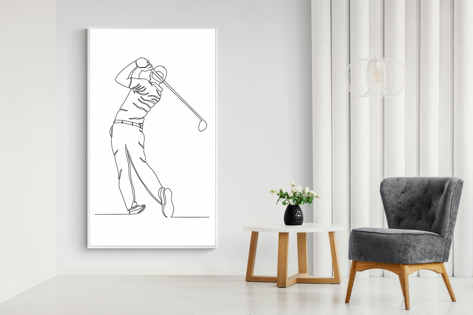 Pixalot Line Drawn Golfer