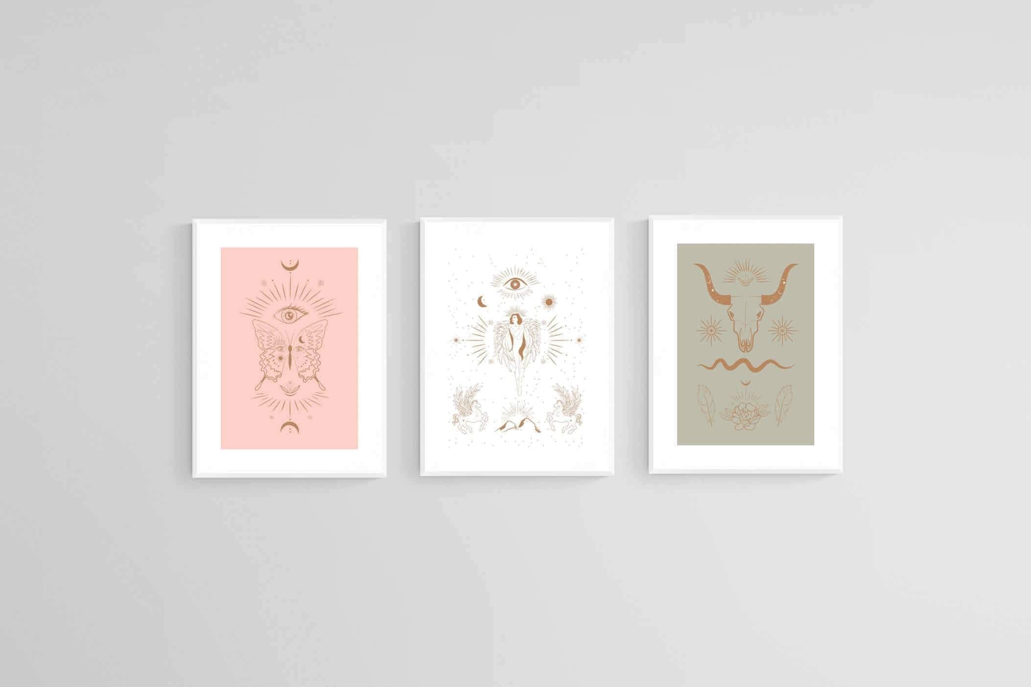 Mystical Set-Wall_Art-45 x 60cm (x3)-Framed Print-White-Pixalot