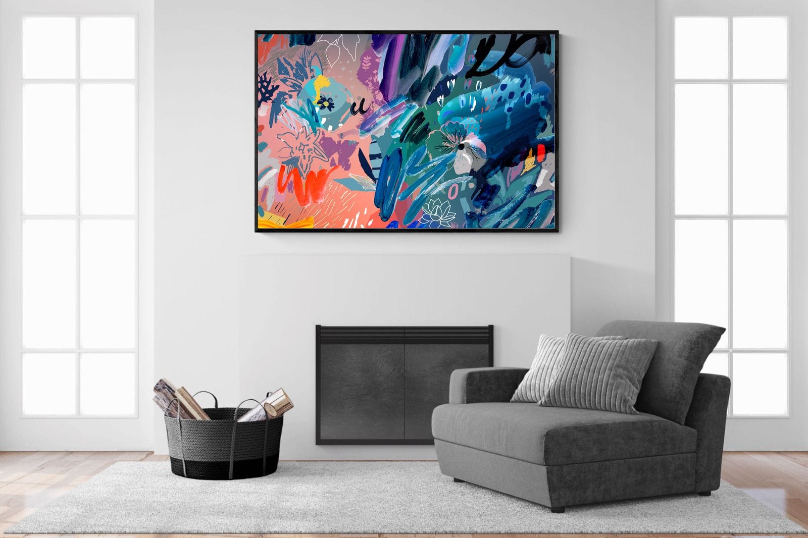 Nature's Chaos-Wall_Art-150 x 100cm-Mounted Canvas-Black-Pixalot