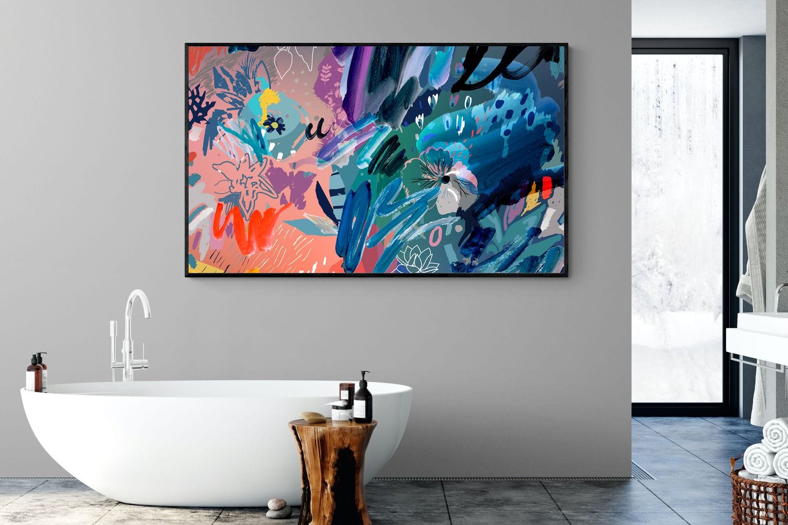 Nature's Chaos-Wall_Art-180 x 110cm-Mounted Canvas-Black-Pixalot