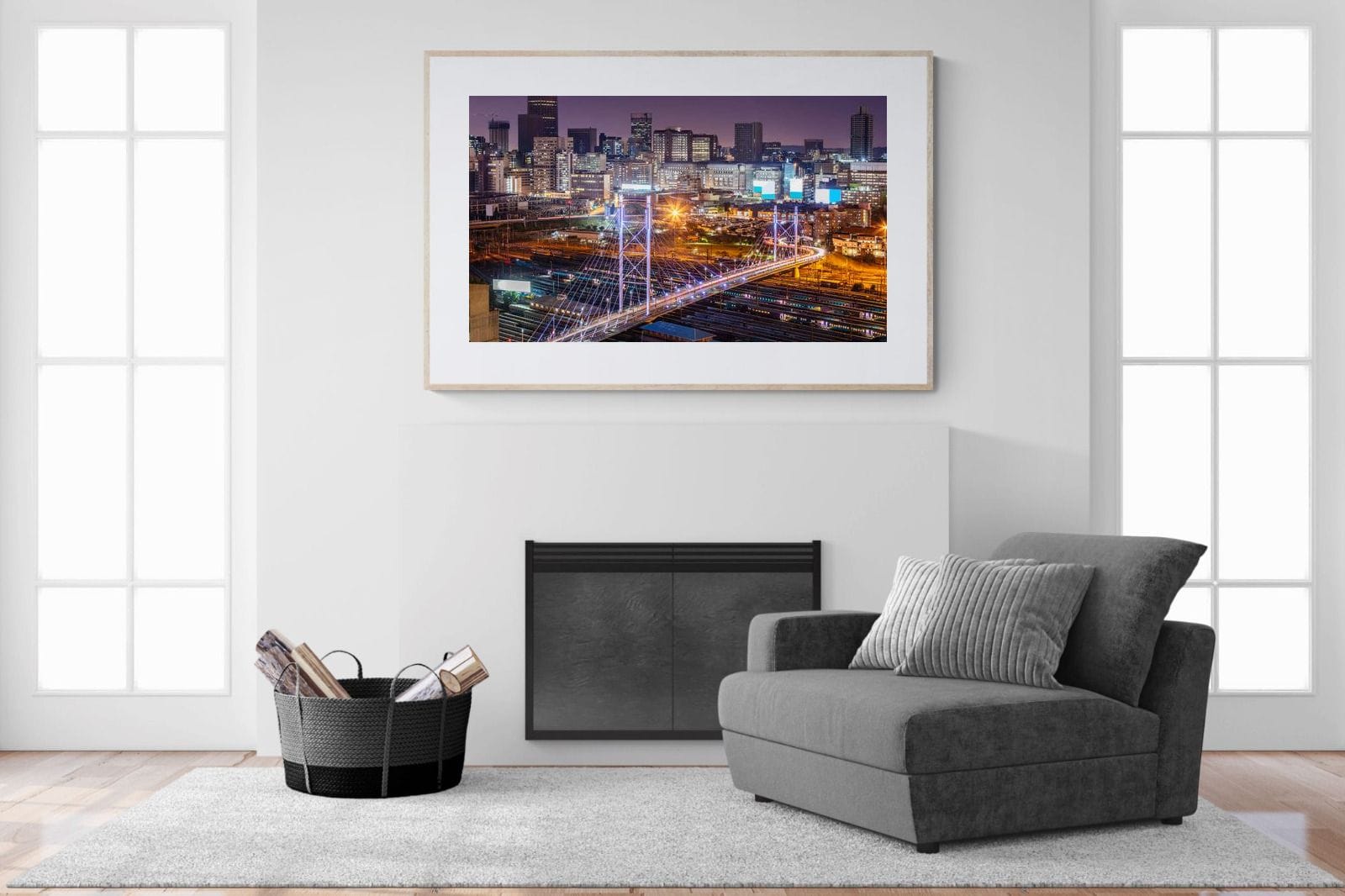 Nelson Mandela Bridge-Wall_Art-150 x 100cm-Framed Print-Wood-Pixalot