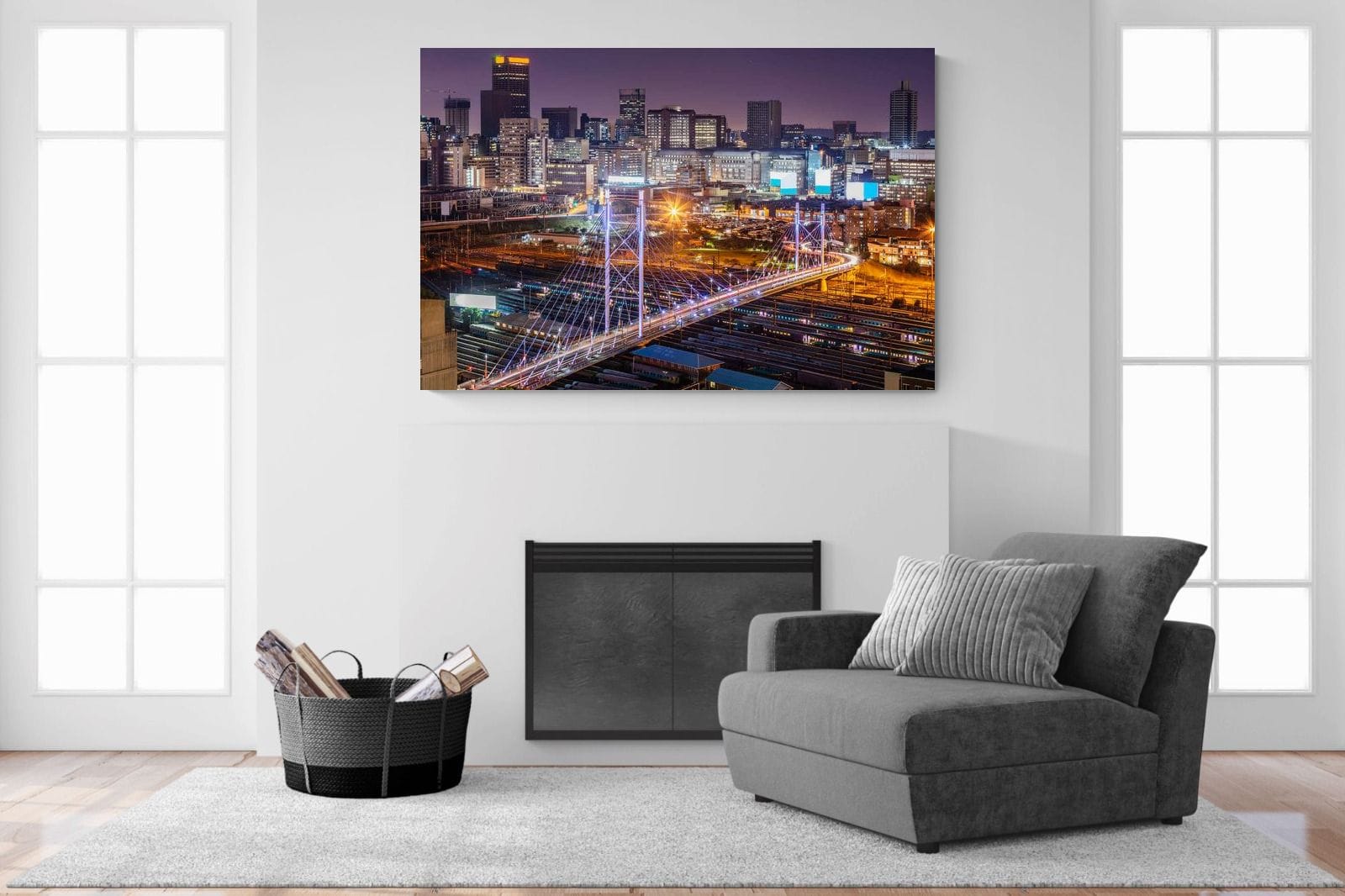 Nelson Mandela Bridge-Wall_Art-150 x 100cm-Mounted Canvas-No Frame-Pixalot