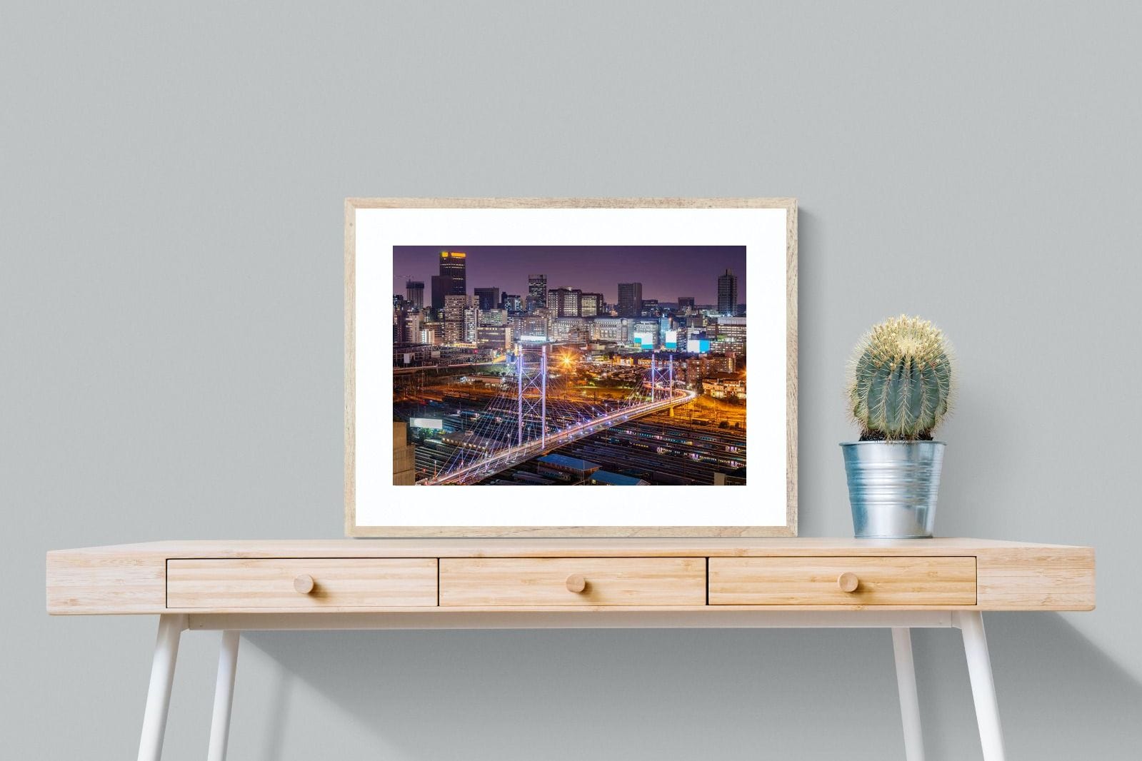 Nelson Mandela Bridge-Wall_Art-80 x 60cm-Framed Print-Wood-Pixalot