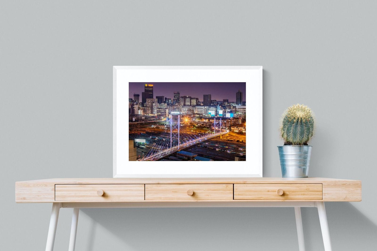 Nelson Mandela Bridge-Wall_Art-80 x 60cm-Framed Print-White-Pixalot