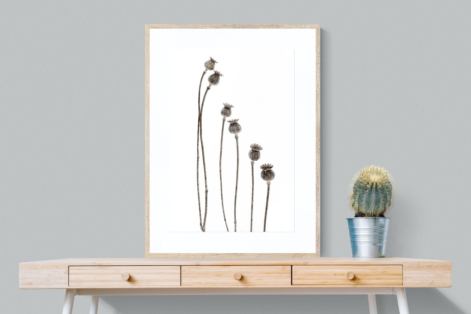 Poppy Pods-Wall_Art-75 x 100cm-Framed Print-Wood-Pixalot