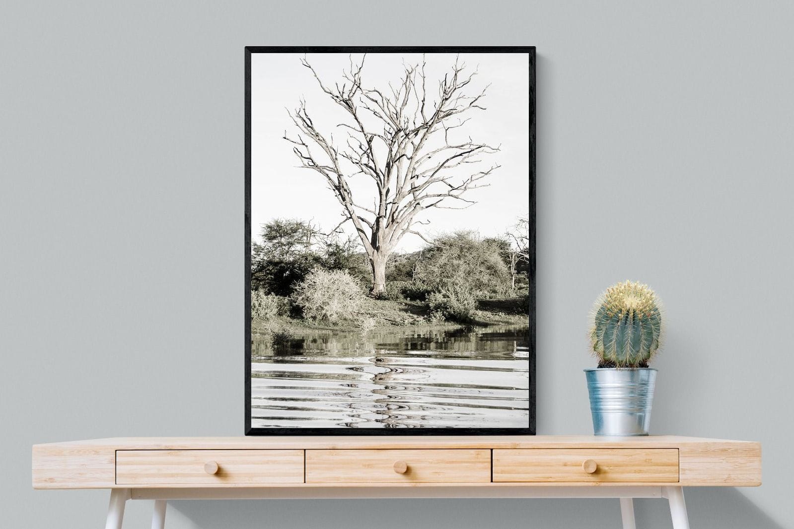 Reflective Ripples-Wall_Art-75 x 100cm-Mounted Canvas-Black-Pixalot