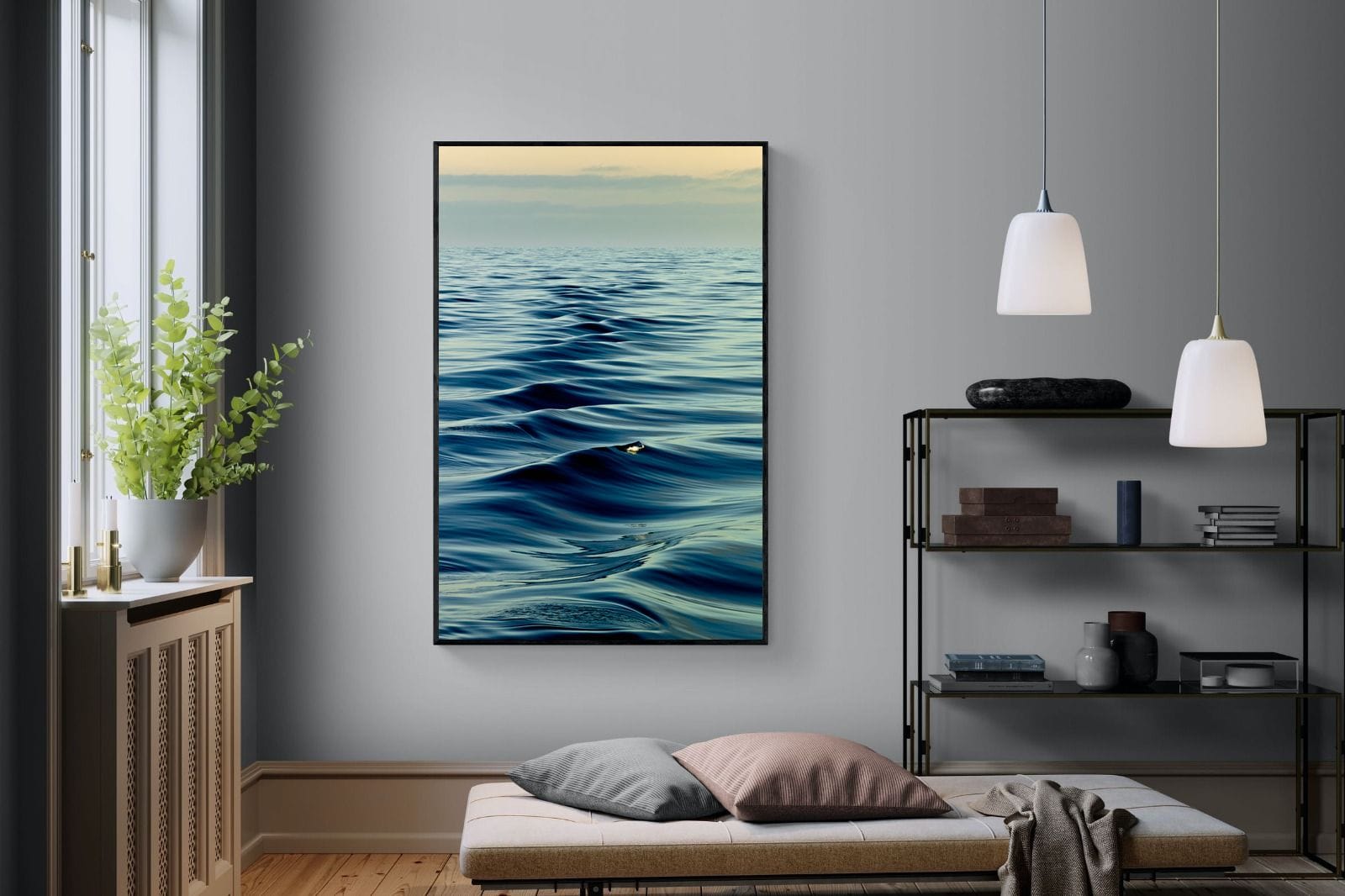 Ripples-Wall_Art-120 x 180cm-Mounted Canvas-Black-Pixalot