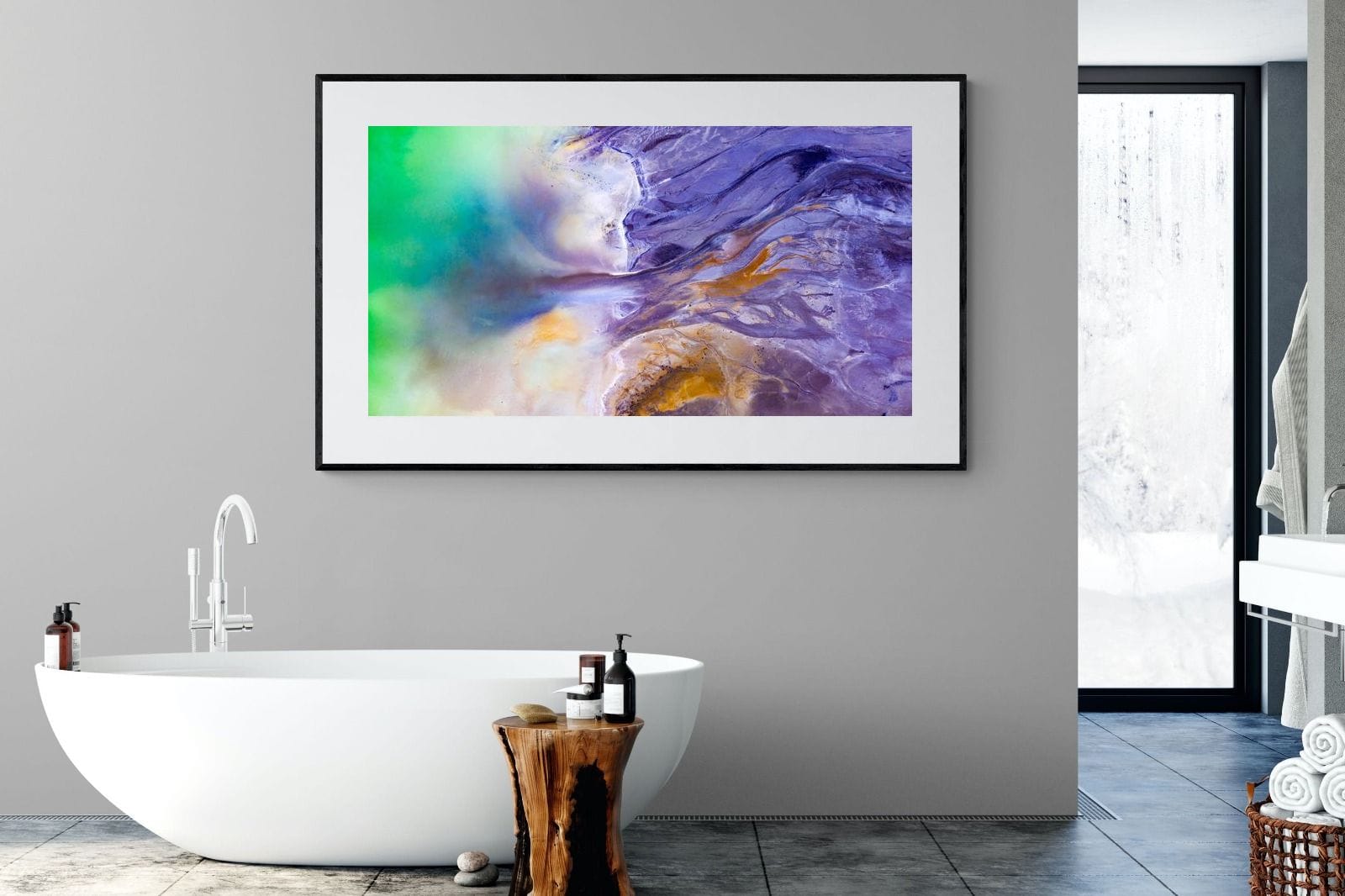 Romanian Landscape-Wall_Art-180 x 110cm-Framed Print-Black-Pixalot