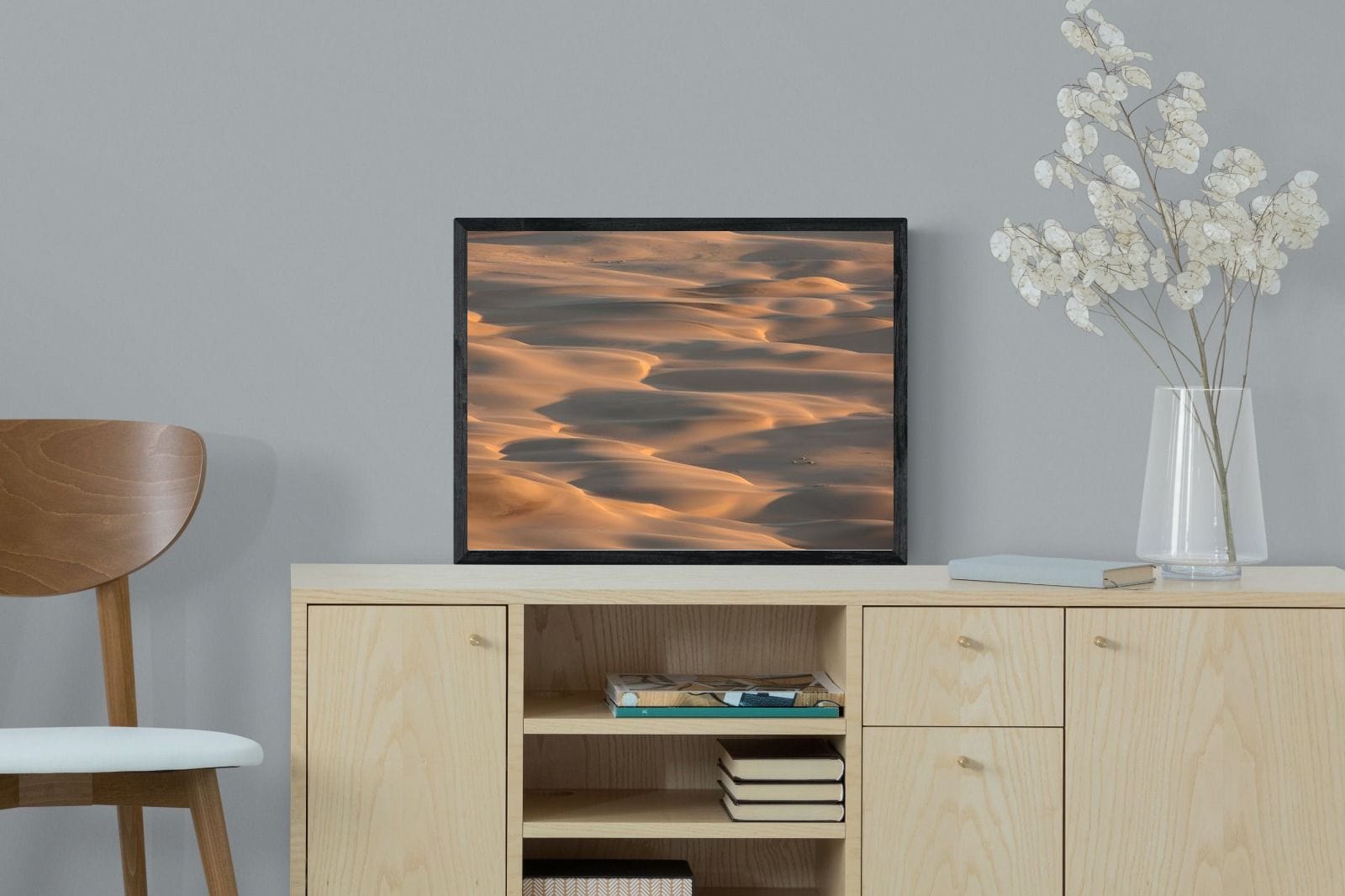 Sand Dunes-Wall_Art-60 x 45cm-Mounted Canvas-Black-Pixalot