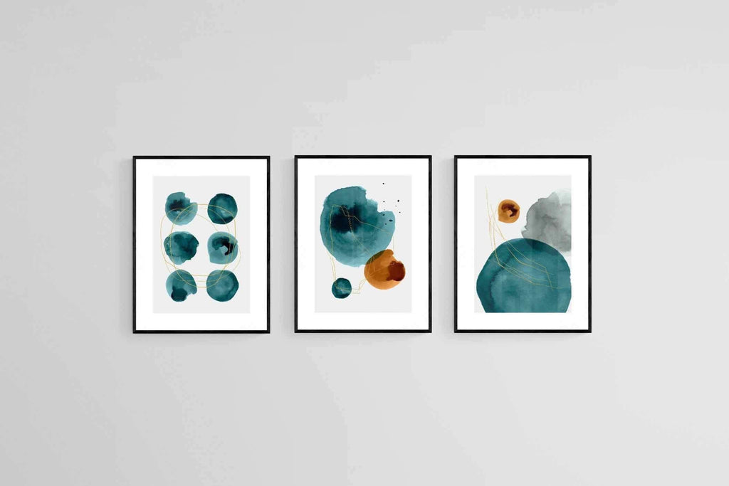 Simpatico Set-Wall_Art-45 x 60cm (x3)-Framed Print-Black-Pixalot