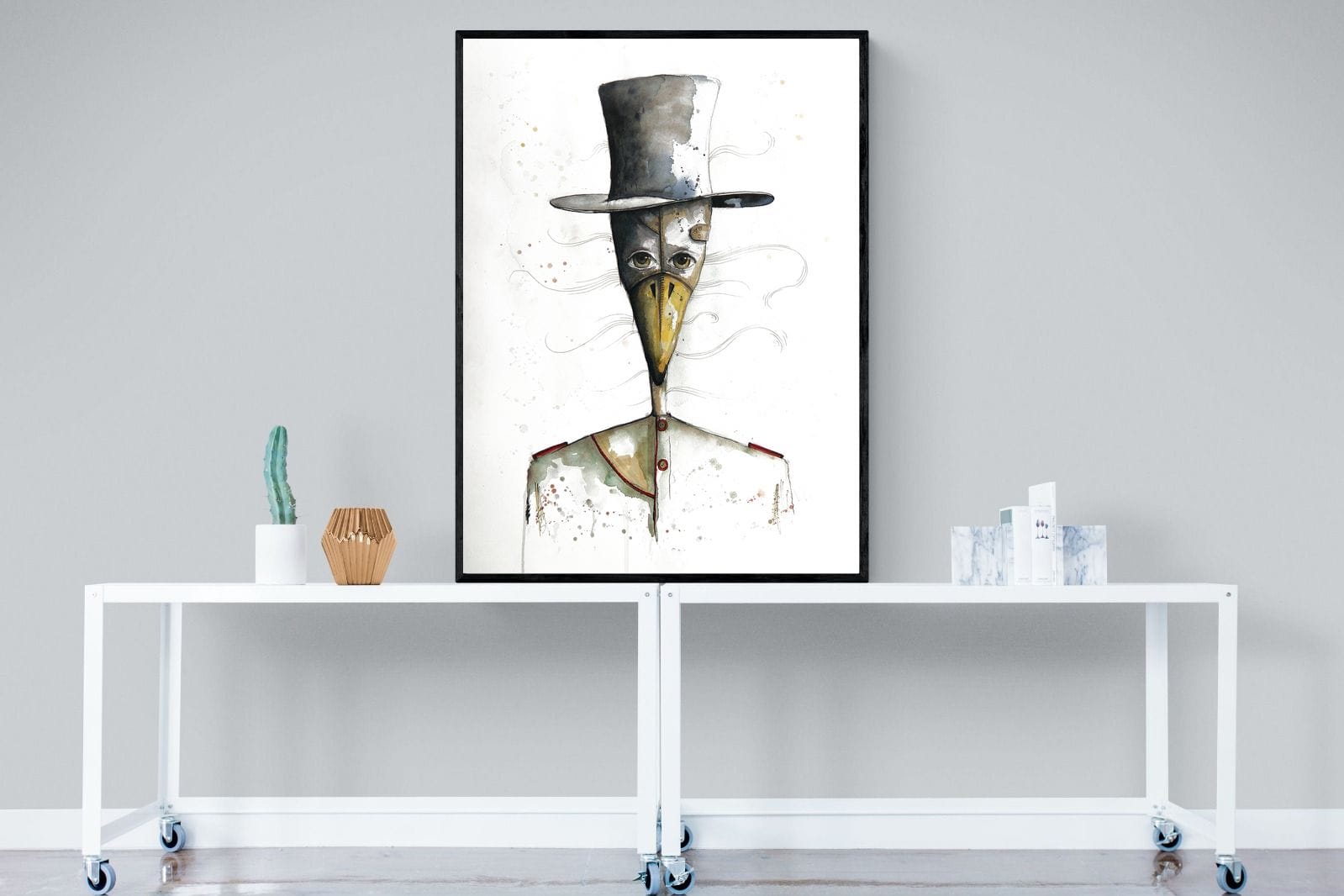 Sir Duck-Wall_Art-90 x 120cm-Mounted Canvas-Black-Pixalot