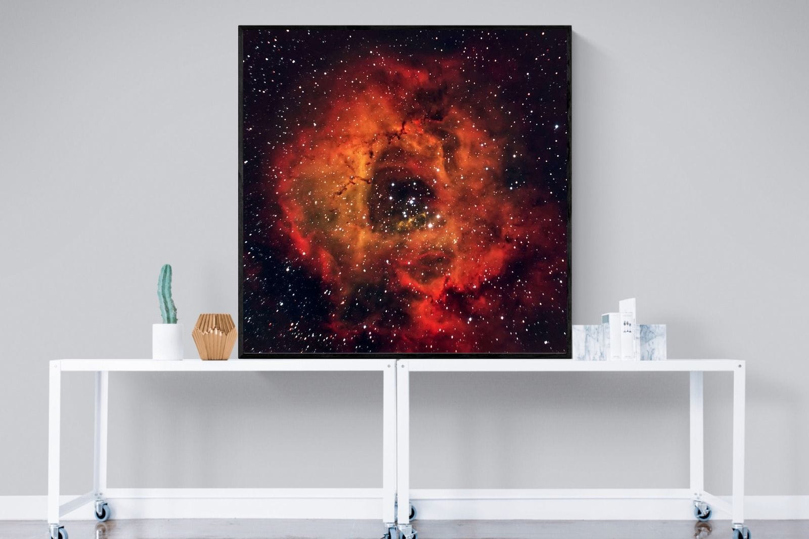 Sky Rose-Wall_Art-120 x 120cm-Mounted Canvas-Black-Pixalot