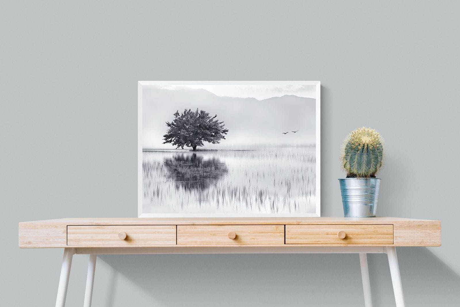 Spring Mirror-Wall_Art-80 x 60cm-Mounted Canvas-White-Pixalot