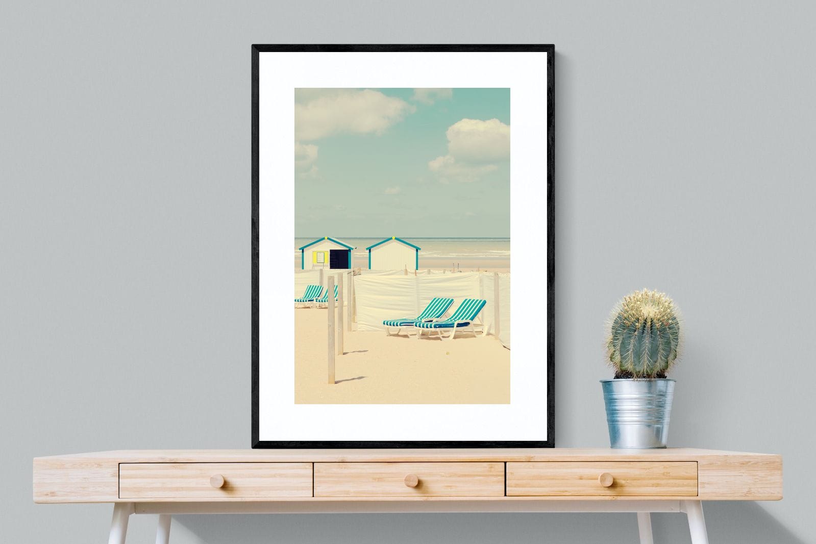 Sun Loungers-Wall_Art-75 x 100cm-Framed Print-Black-Pixalot