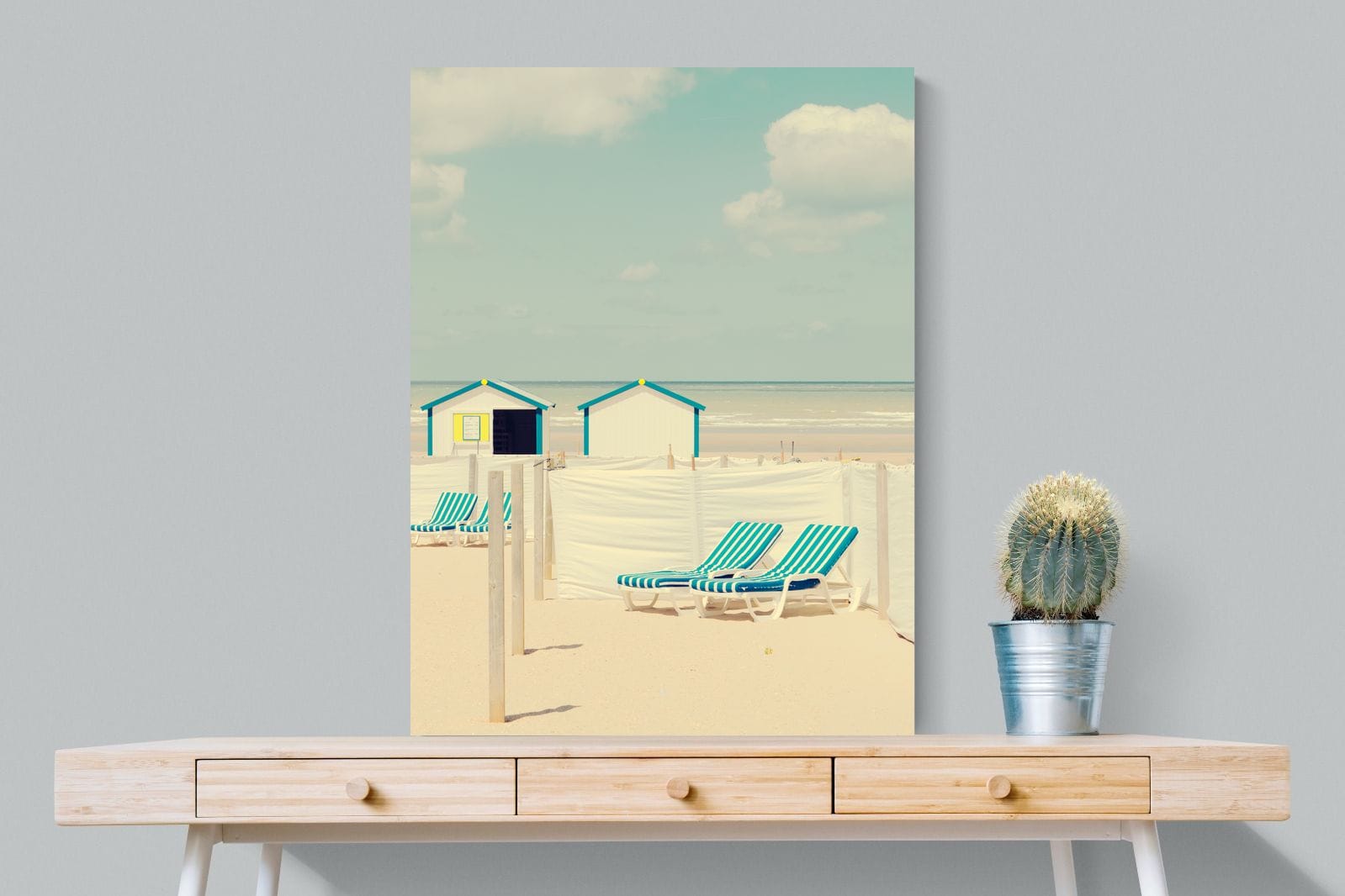 Sun Loungers-Wall_Art-75 x 100cm-Mounted Canvas-No Frame-Pixalot